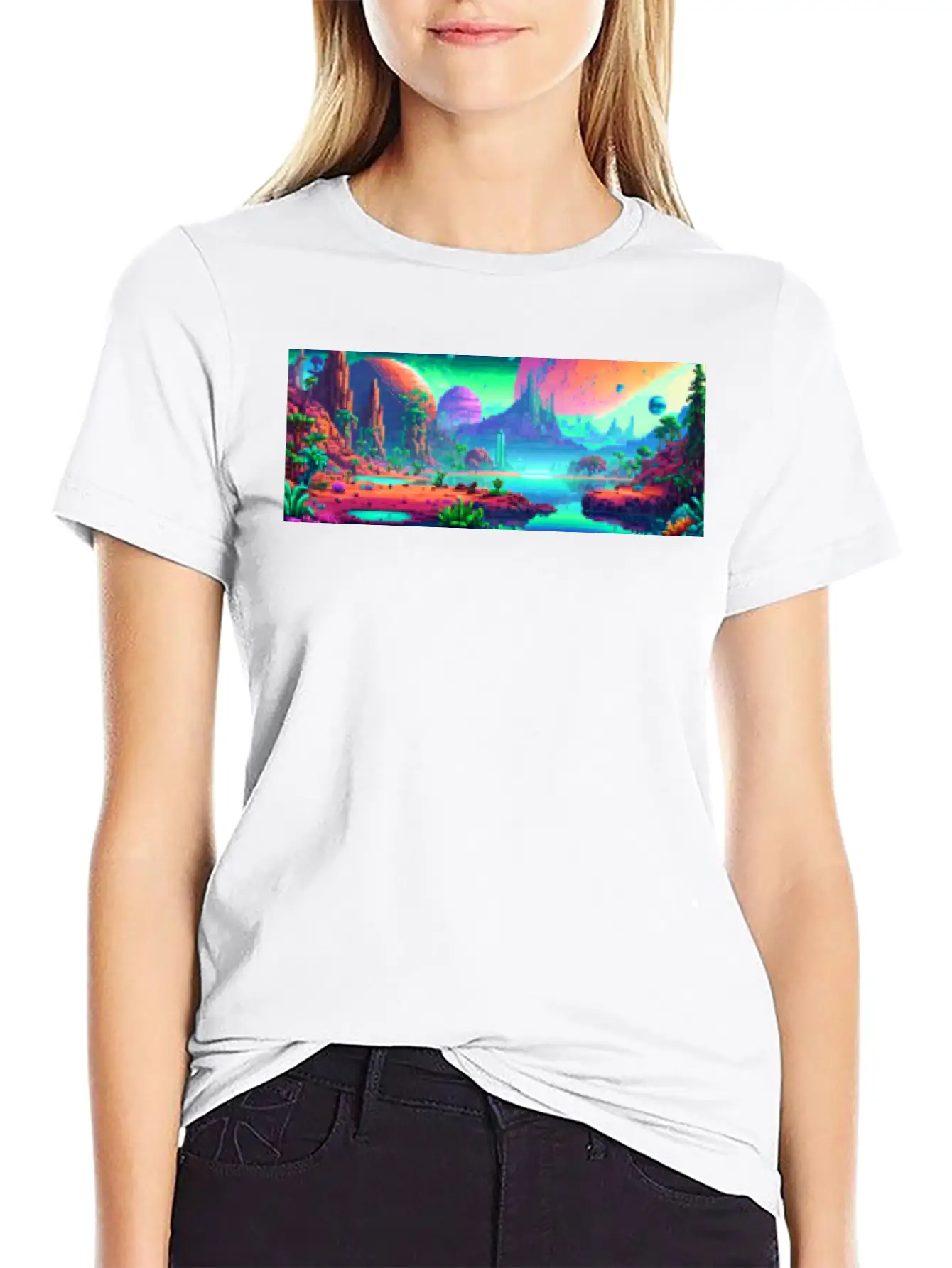 Panorama Mug - Retro - Alien Planet 01 Soft Cotton Short Sleeve Tee ¨C Unisex Wardrobe Staple