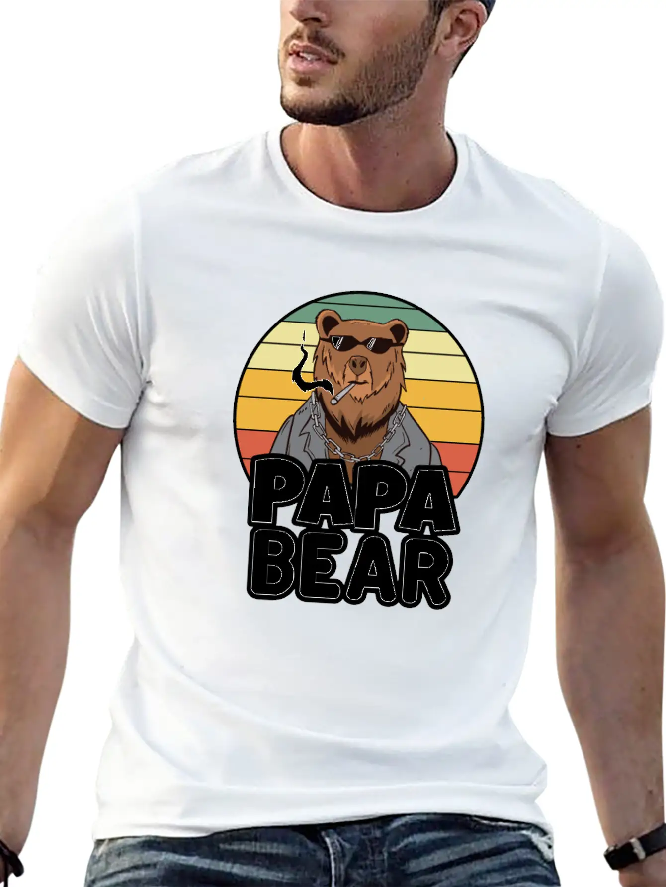 Papa Bear - Funny Gift For Dads With A Cool Bear Soft Cotton Short Sleeve Tee ¨C Unisex Wardrobe Staple