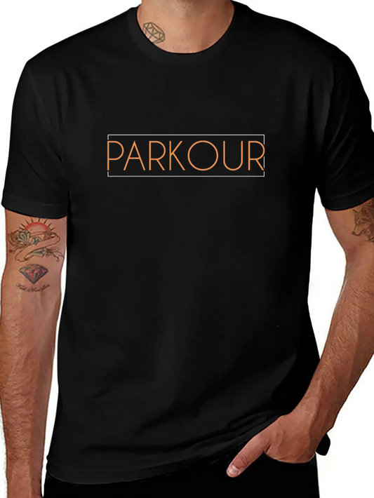 Parkour Lettering Soft Cotton Short Sleeve Tee ¨C Unisex Wardrobe Staple