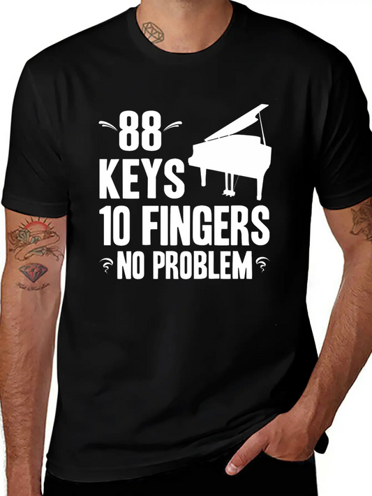 Piano Essential Cotton Tee For Daily Outfits ¨C Unisex Style