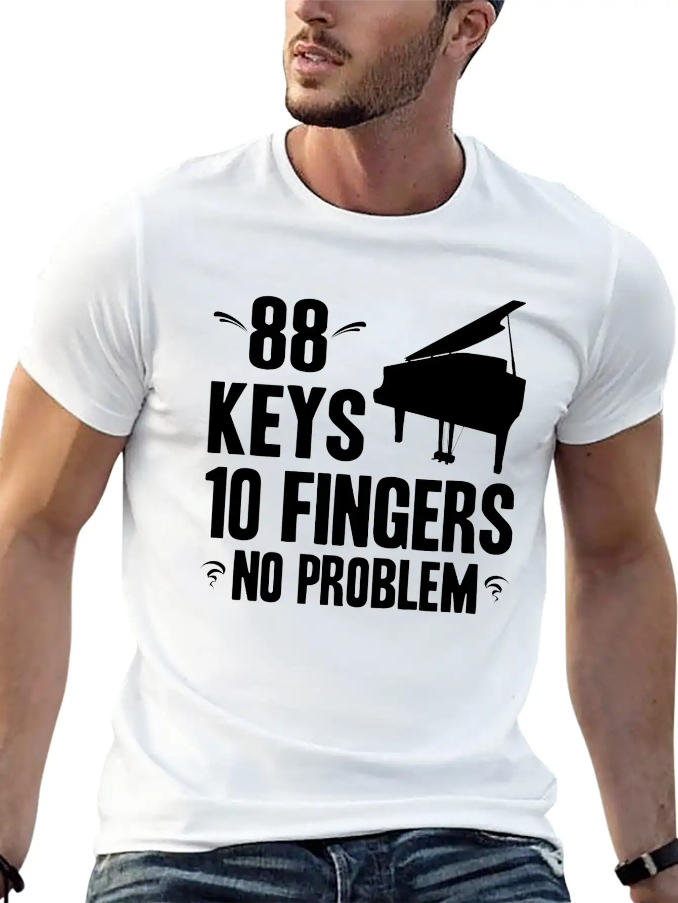 Piano Essential Cotton Tee For Daily Outfits ¨C Unisex Style