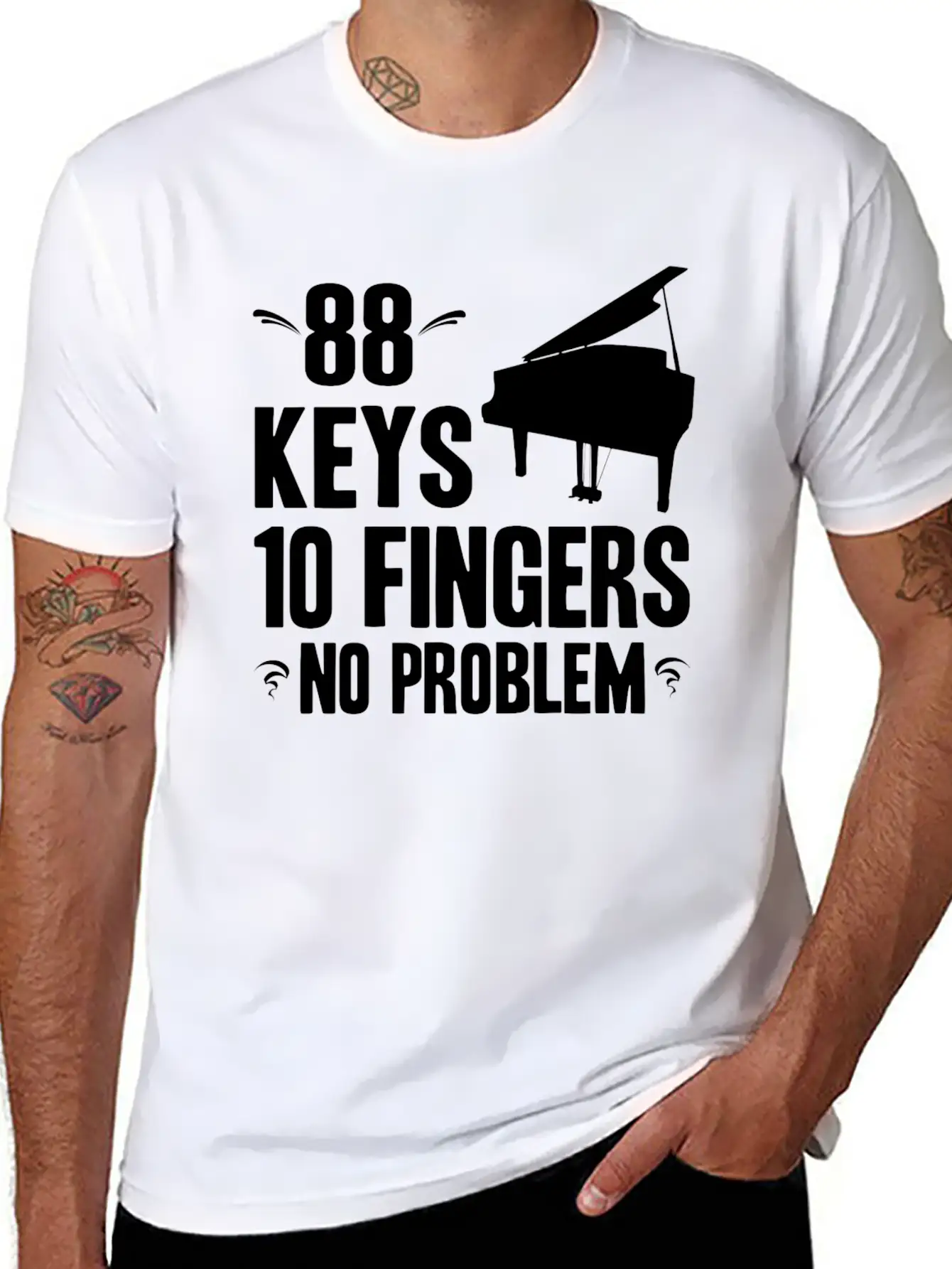 Piano Essential Cotton Tee For Daily Outfits ¨C Unisex Style