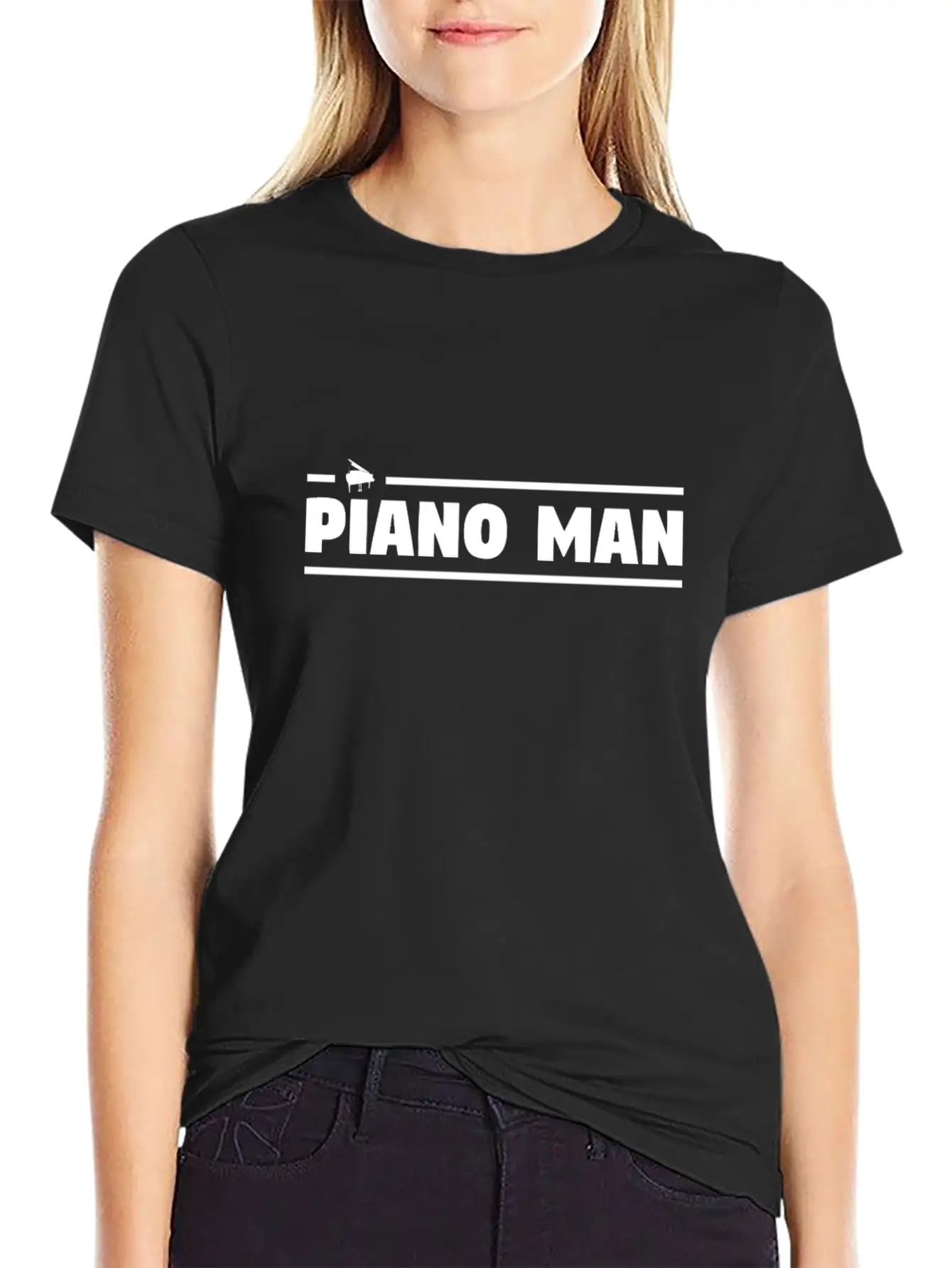 Piano Man Essential Cotton Tee For Daily Outfits ¨C Unisex Style