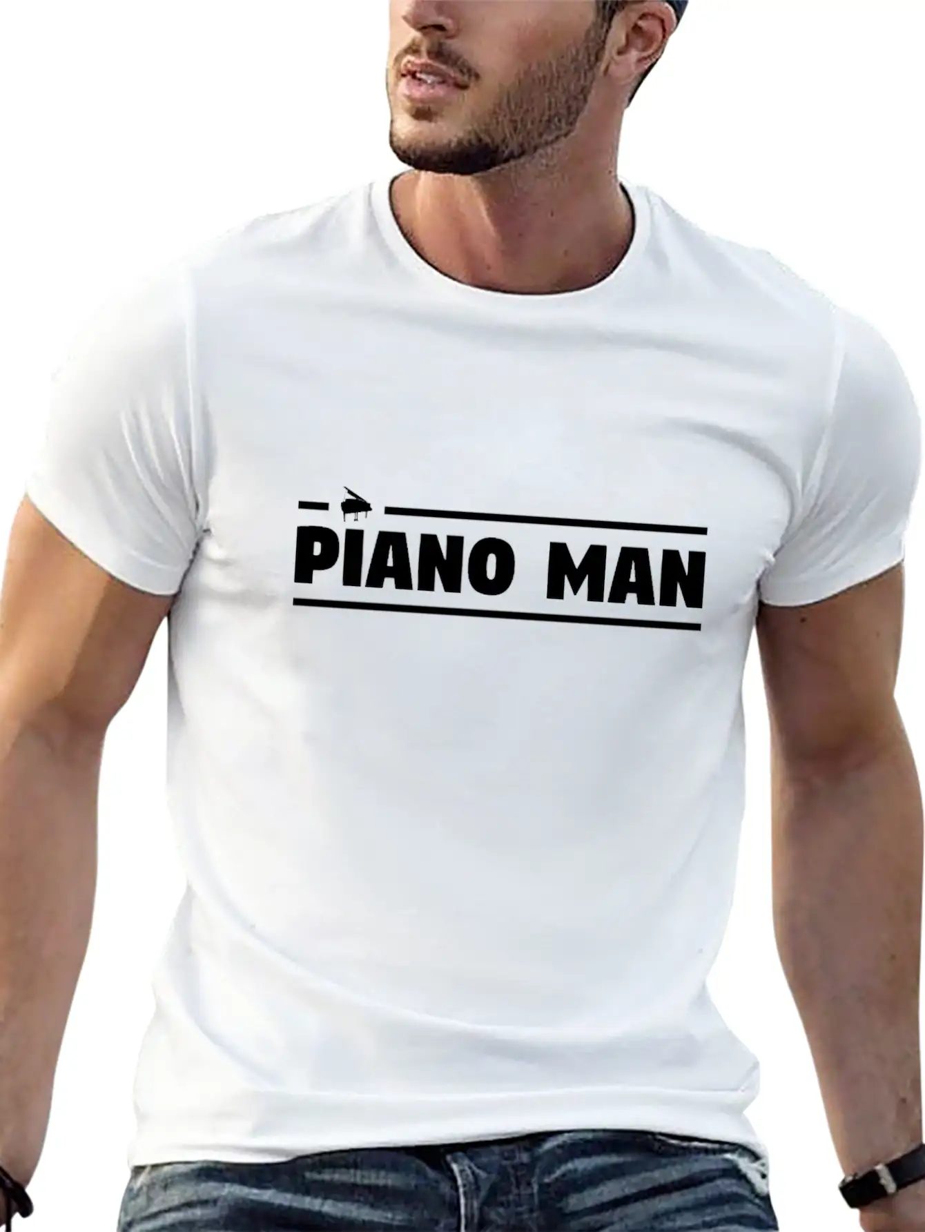 Piano Man Essential Cotton Tee For Daily Outfits ¨C Unisex Style
