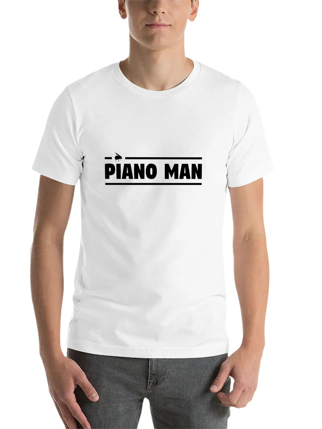 Piano Man Essential Cotton Tee For Daily Outfits ¨C Unisex Style