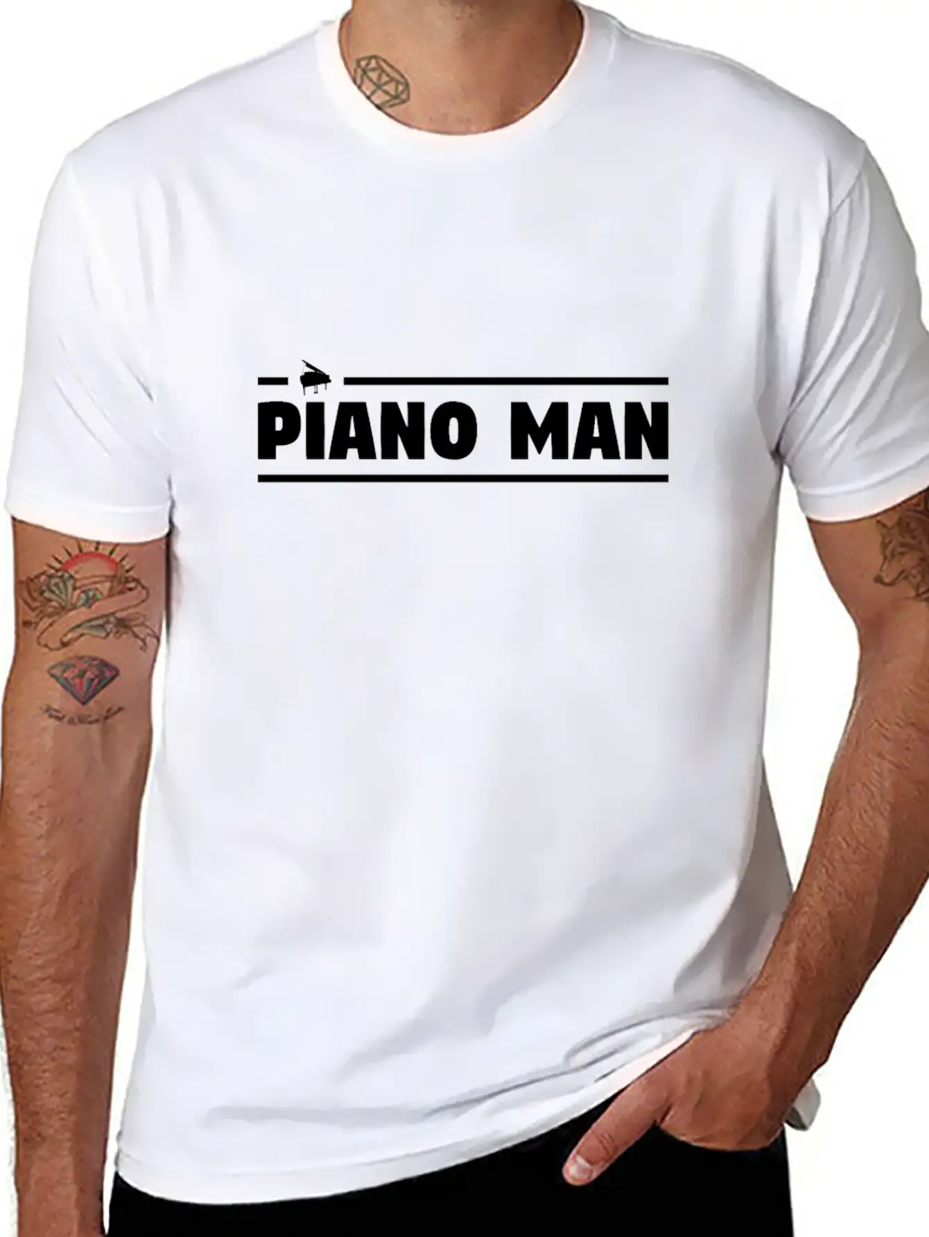 Piano Man Essential Cotton Tee For Daily Outfits ¨C Unisex Style