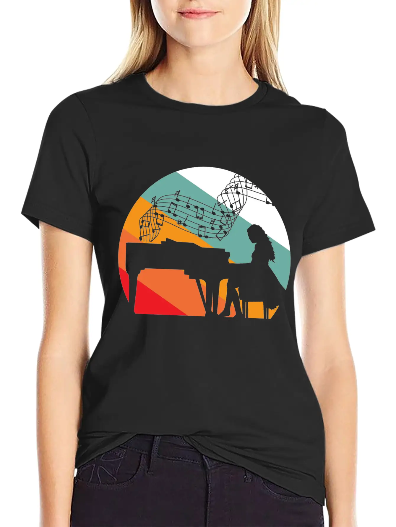 Piano Pianist Piano Pianist Woman Basic Graphic T-Shirt ¨C Daily Comfort In Soft Cotton
