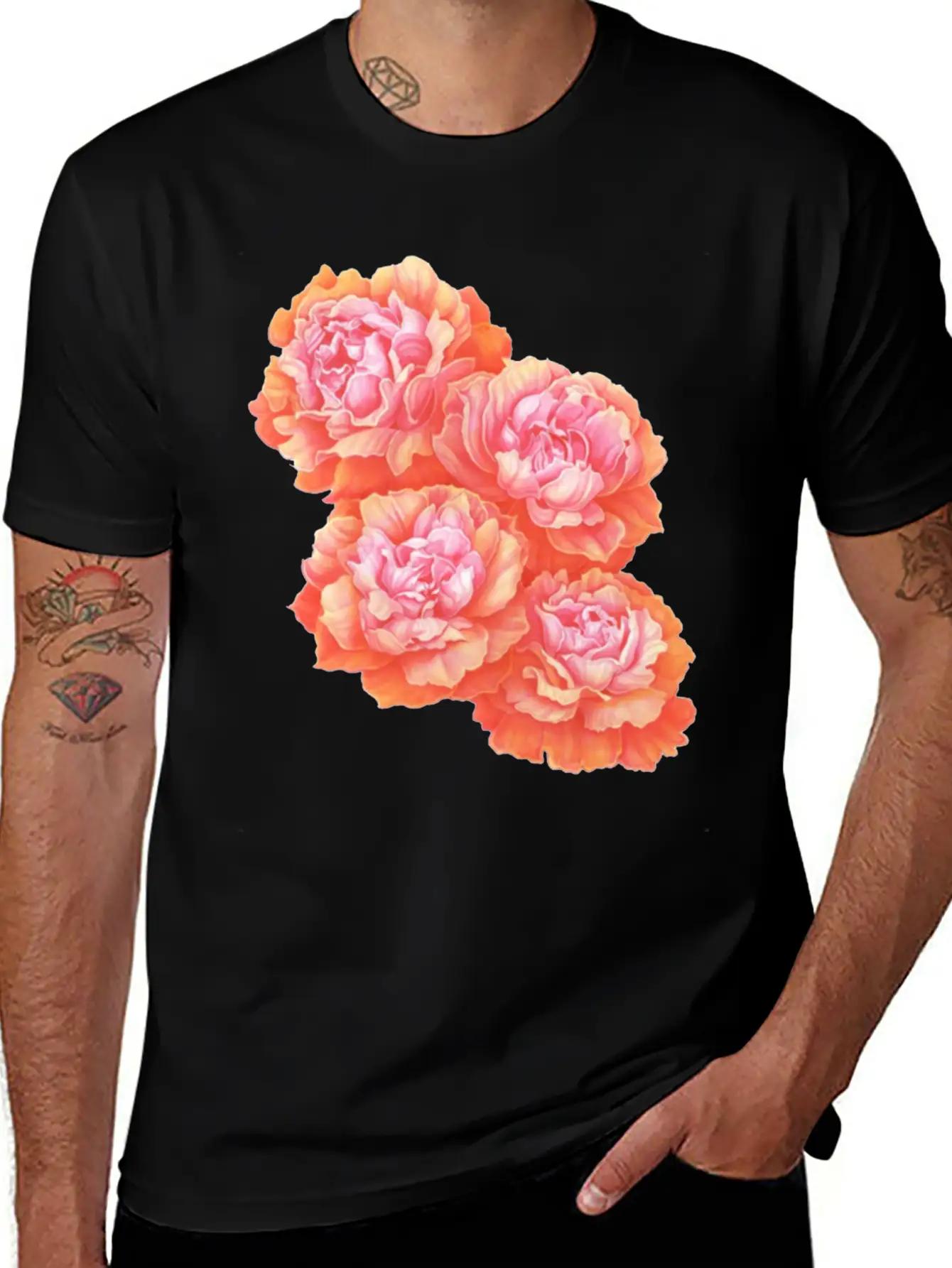Pink Rose Love Basic Graphic T-Shirt ¨C Daily Comfort In Soft Cotton