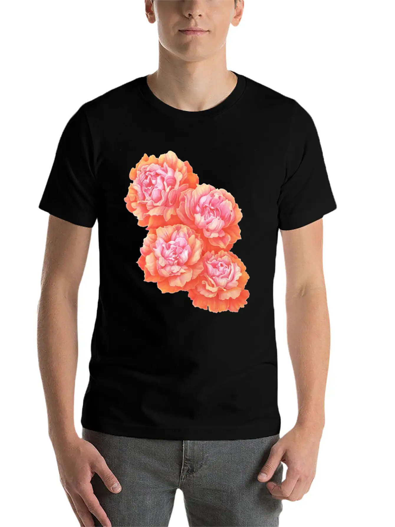 Pink Rose Love Basic Graphic T-Shirt ¨C Daily Comfort In Soft Cotton
