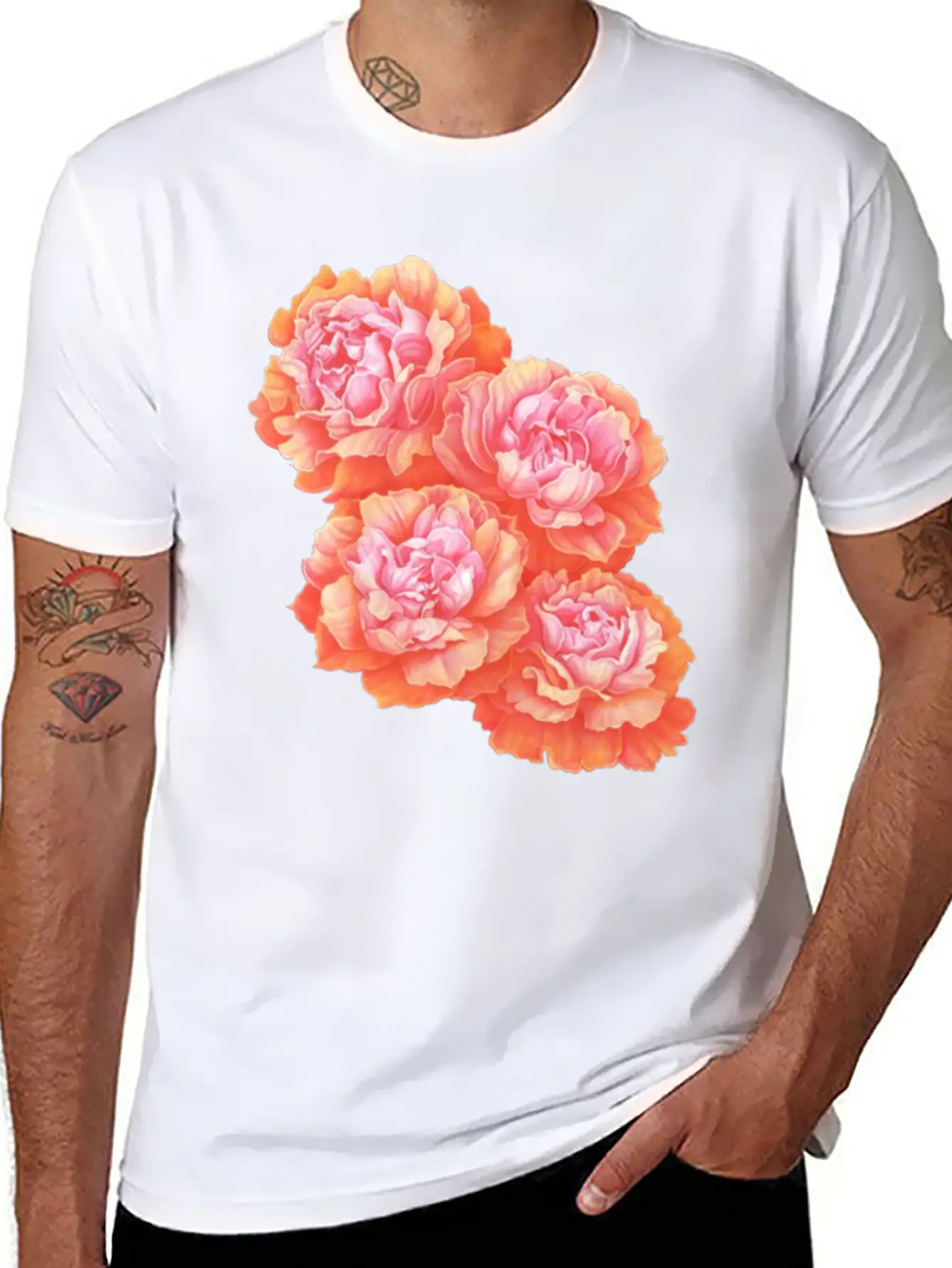 Pink Rose Love Basic Graphic T-Shirt ¨C Daily Comfort In Soft Cotton