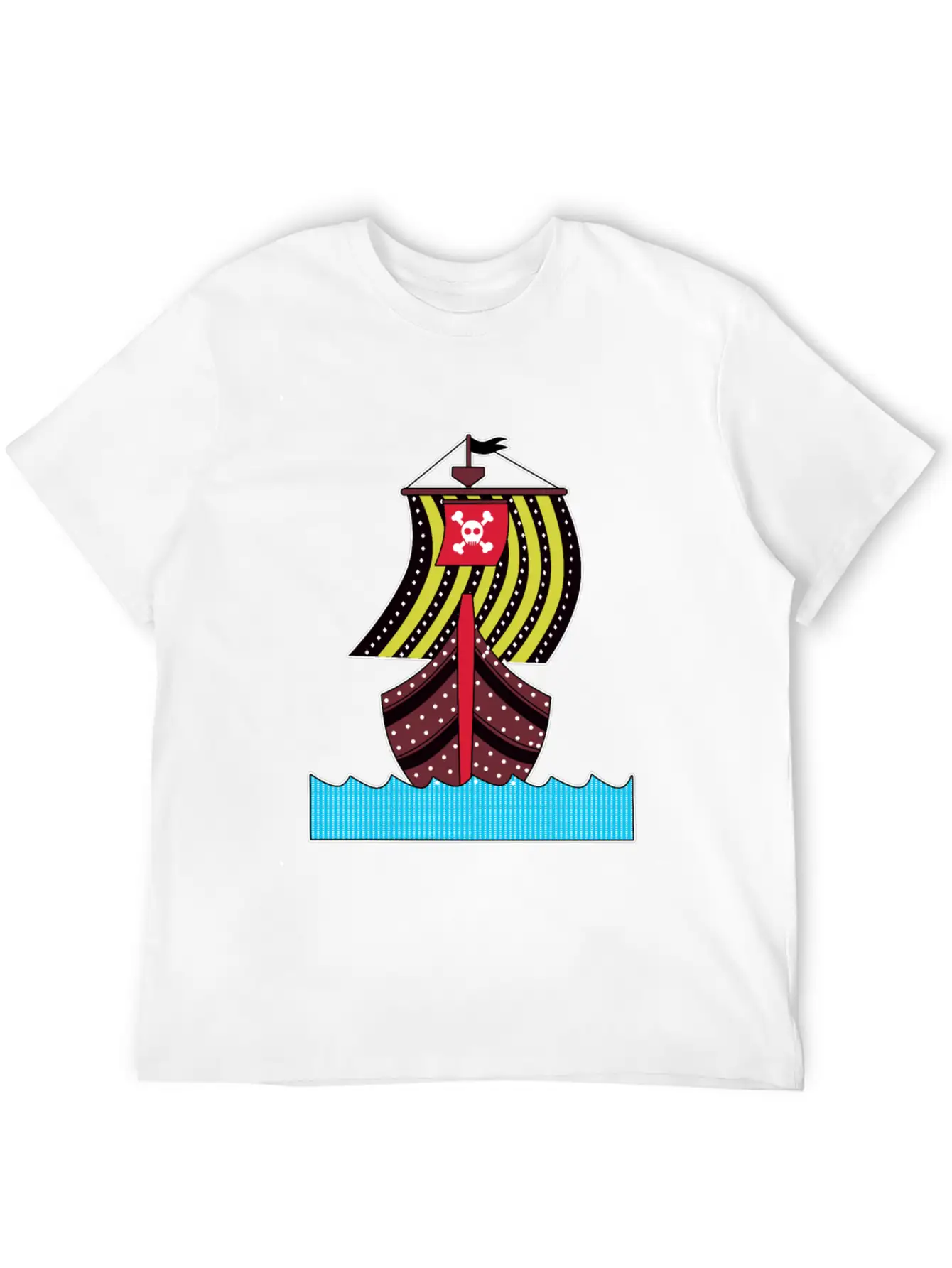 Pirate Ship Ocean Sailing Adventure Gift Idea Basic Graphic T-Shirt ¨C Daily Comfort In Soft Cotton