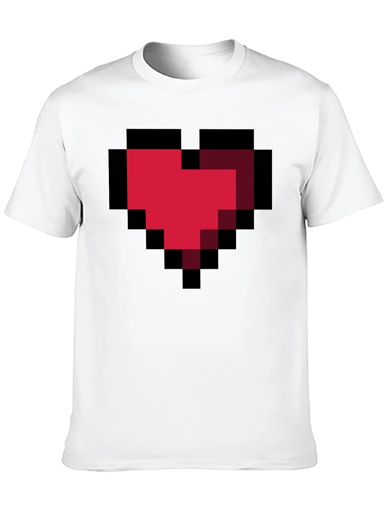 Pixel Heart Essential Cotton Tee For Daily Outfits ¨C Unisex Style