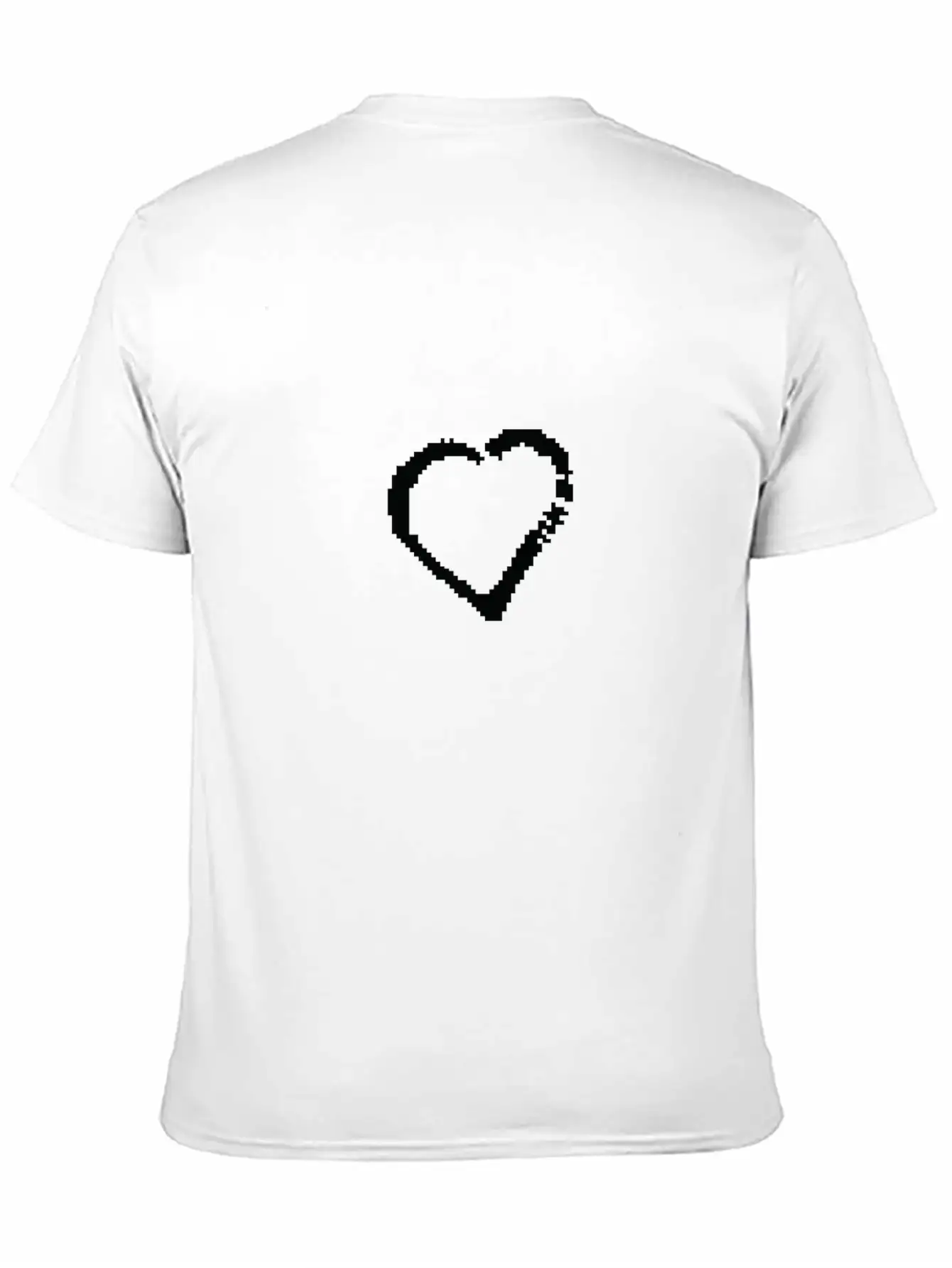 Pixel Love Heart Essential Cotton Tee For Daily Outfits ¨C Unisex Style