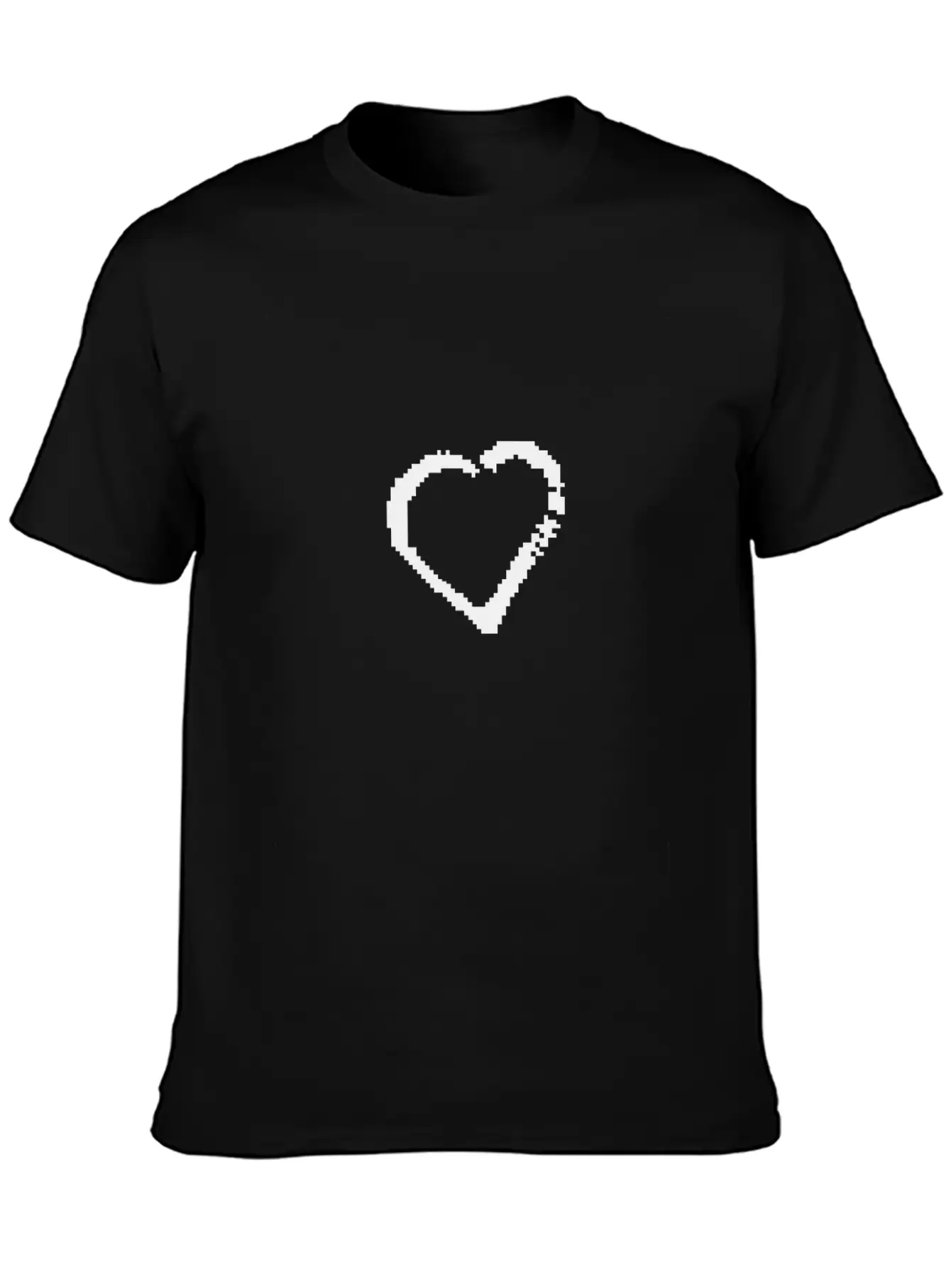 Pixel Love Heart Essential Cotton Tee For Daily Outfits ¨C Unisex Style