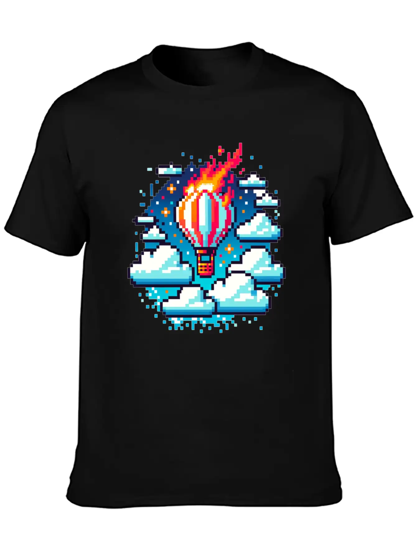 Pixel Skies Adventure: Hot Air Balloon Soar Soft Cotton Short Sleeve Tee ¨C Unisex Wardrobe Staple