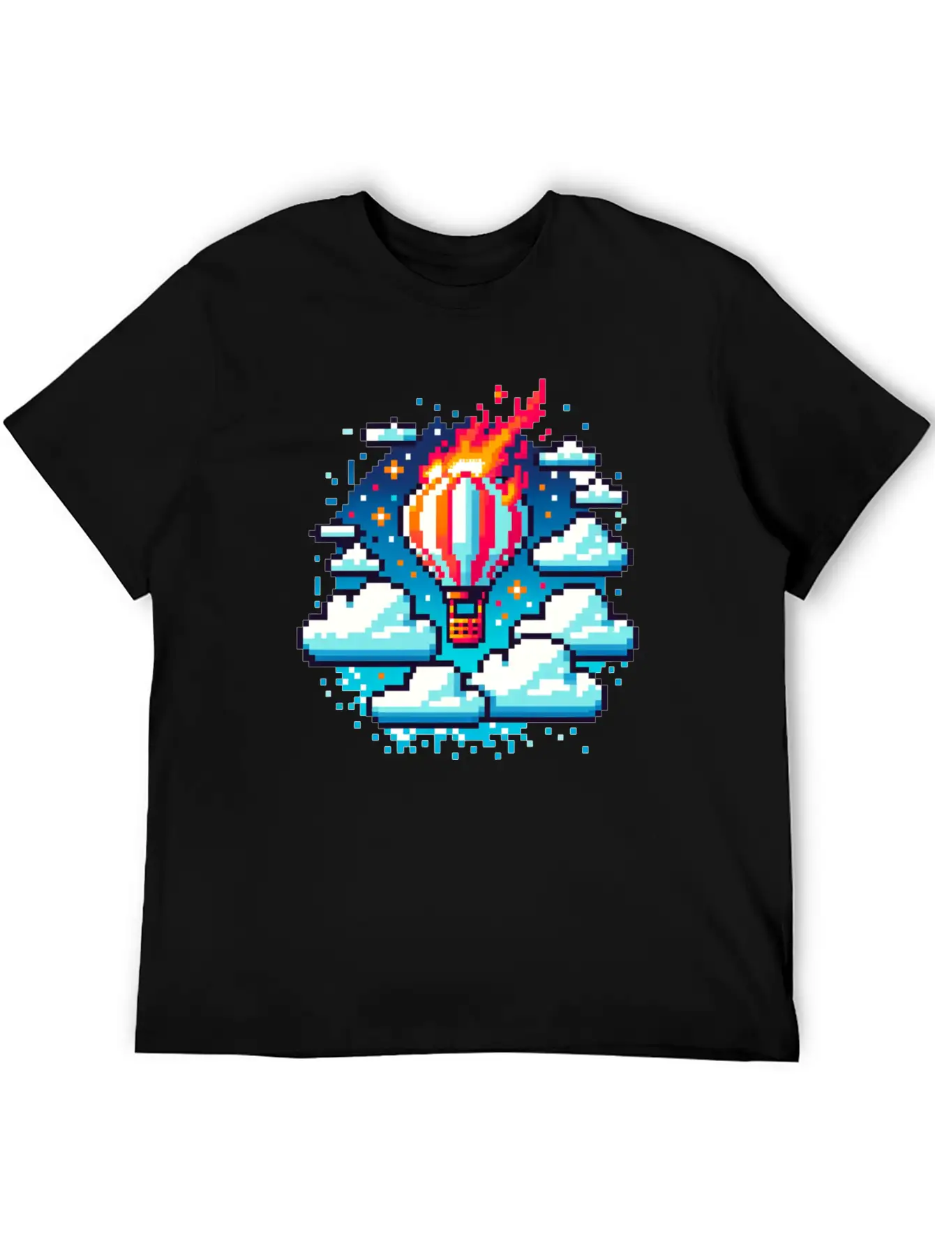 Pixel Skies Adventure: Hot Air Balloon Soar Soft Cotton Short Sleeve Tee ¨C Unisex Wardrobe Staple