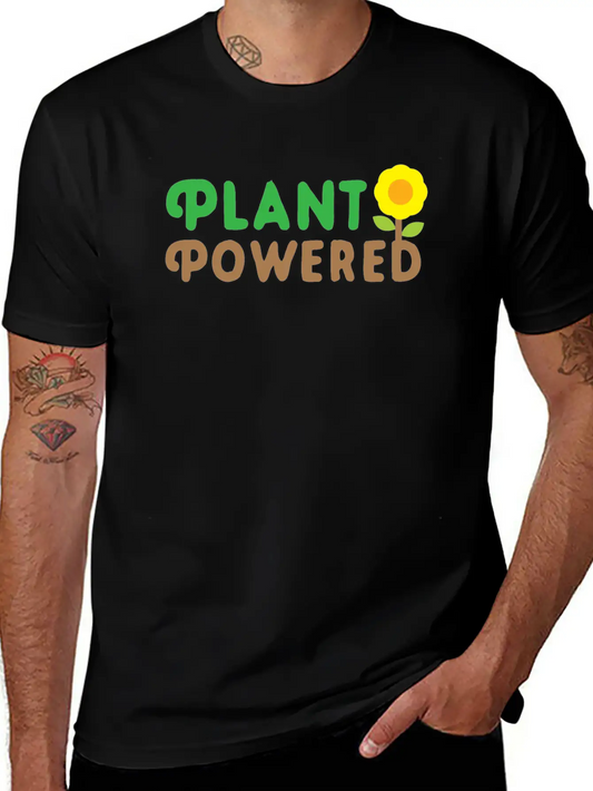 Plant Powered With Sunflower Basic Graphic T-Shirt ¨C Daily Comfort In Soft Cotton