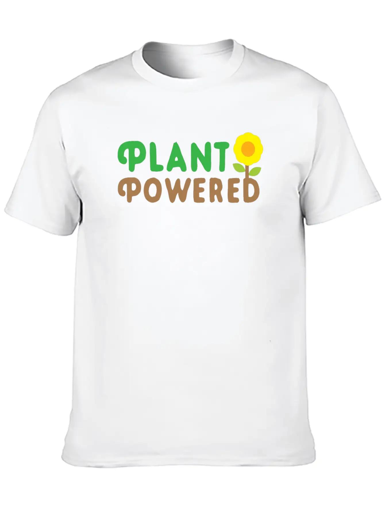 Plant Powered With Sunflower Basic Graphic T-Shirt ¨C Daily Comfort In Soft Cotton