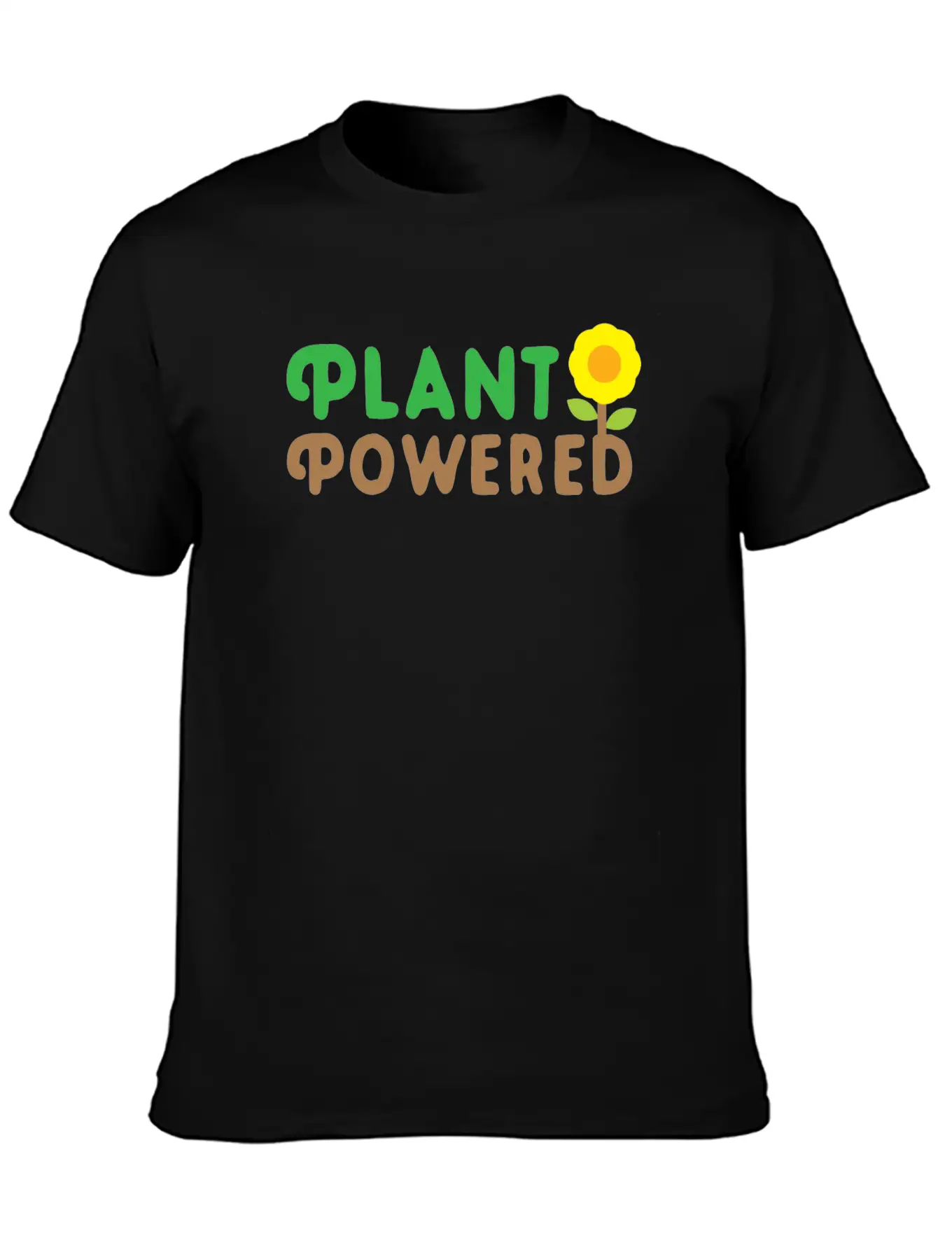 Plant Powered With Sunflower Basic Graphic T-Shirt ¨C Daily Comfort In Soft Cotton
