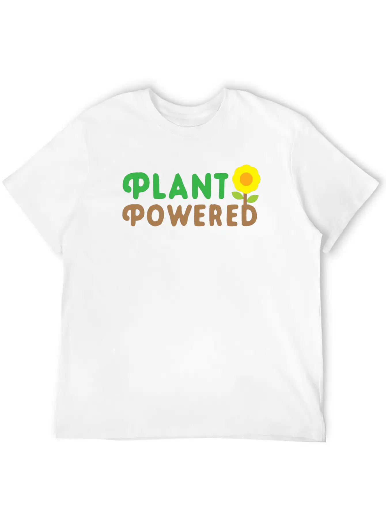 Plant Powered With Sunflower Basic Graphic T-Shirt ¨C Daily Comfort In Soft Cotton