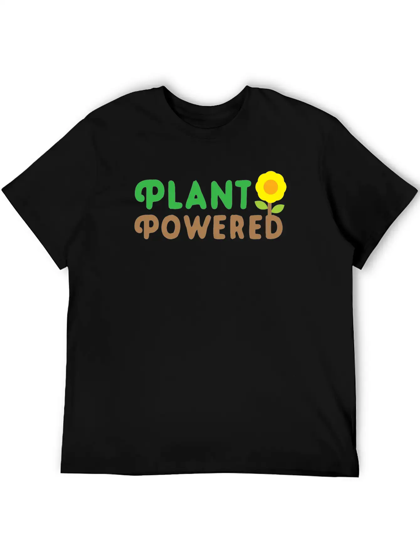 Plant Powered With Sunflower Basic Graphic T-Shirt ¨C Daily Comfort In Soft Cotton