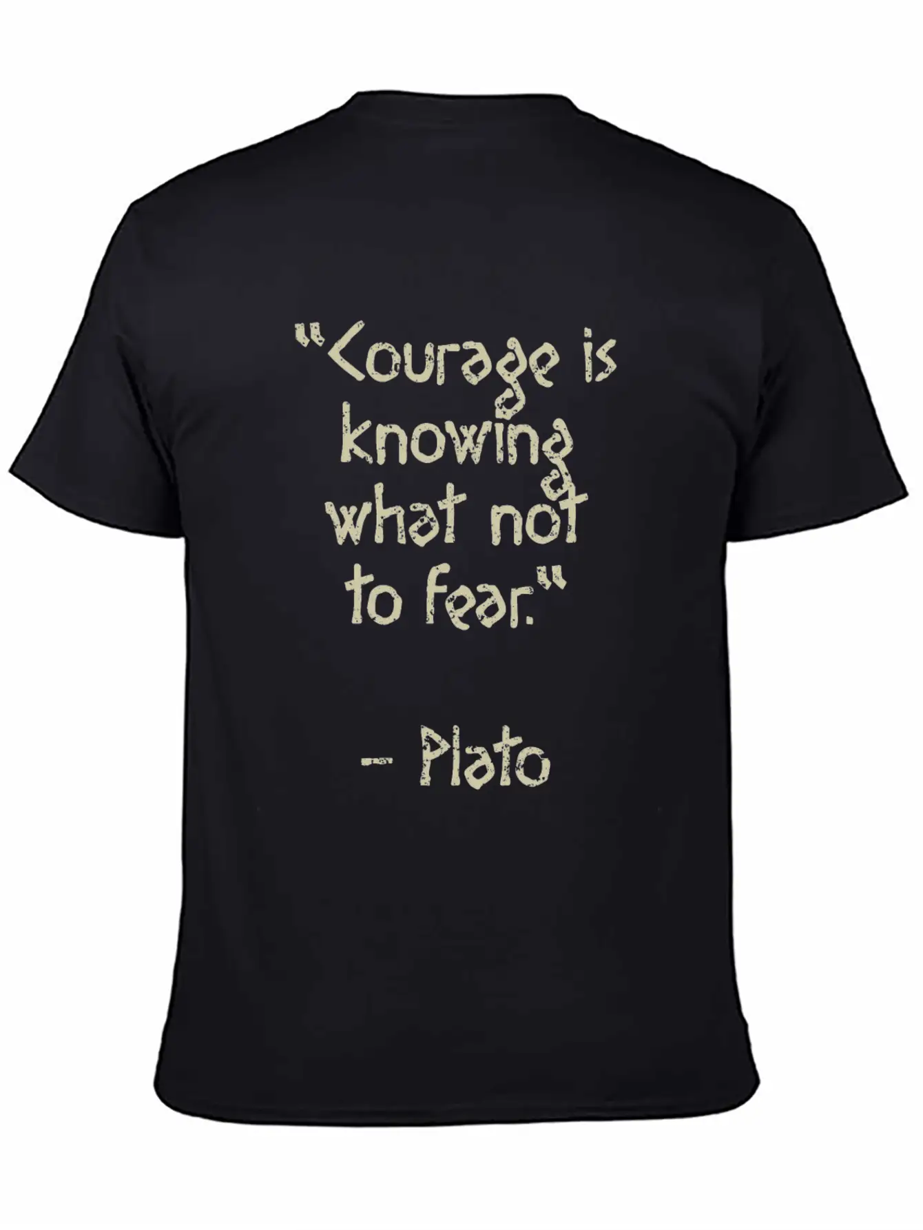 Plato Quote - Courage Is Knowing What Not To Fear Basic Graphic T-Shirt ¨C Daily Comfort In Soft Cotton