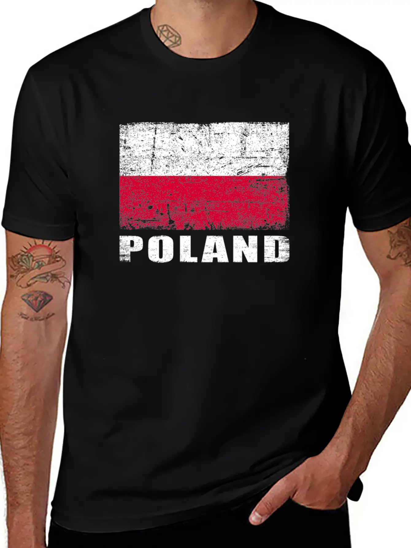 Poland Flag Grunge Country Flag Poland Soft Cotton Short Sleeve Tee ¨C Unisex Wardrobe Staple