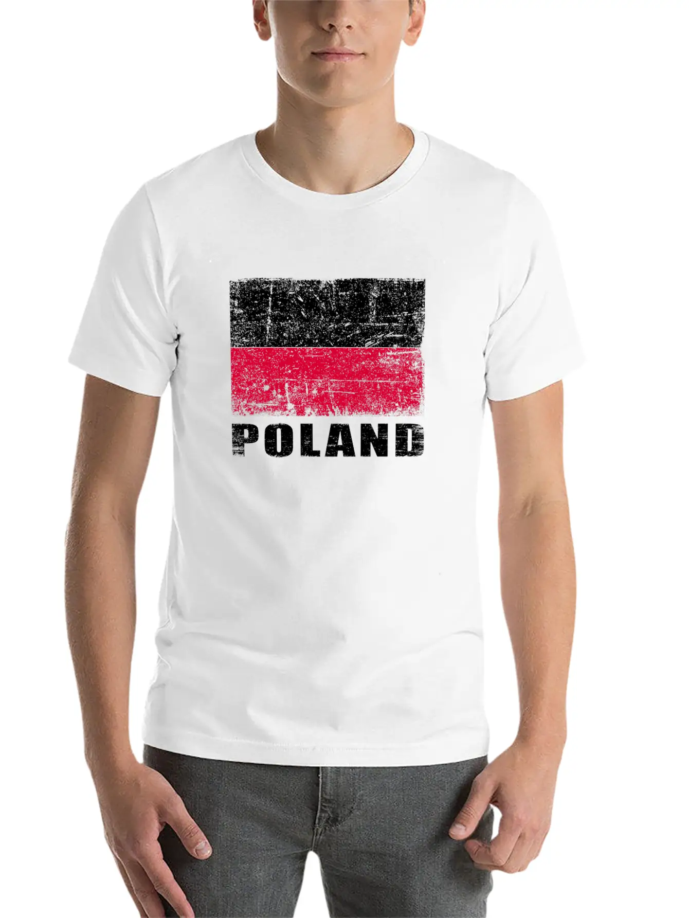 Poland Flag Grunge Country Flag Poland Soft Cotton Short Sleeve Tee ¨C Unisex Wardrobe Staple