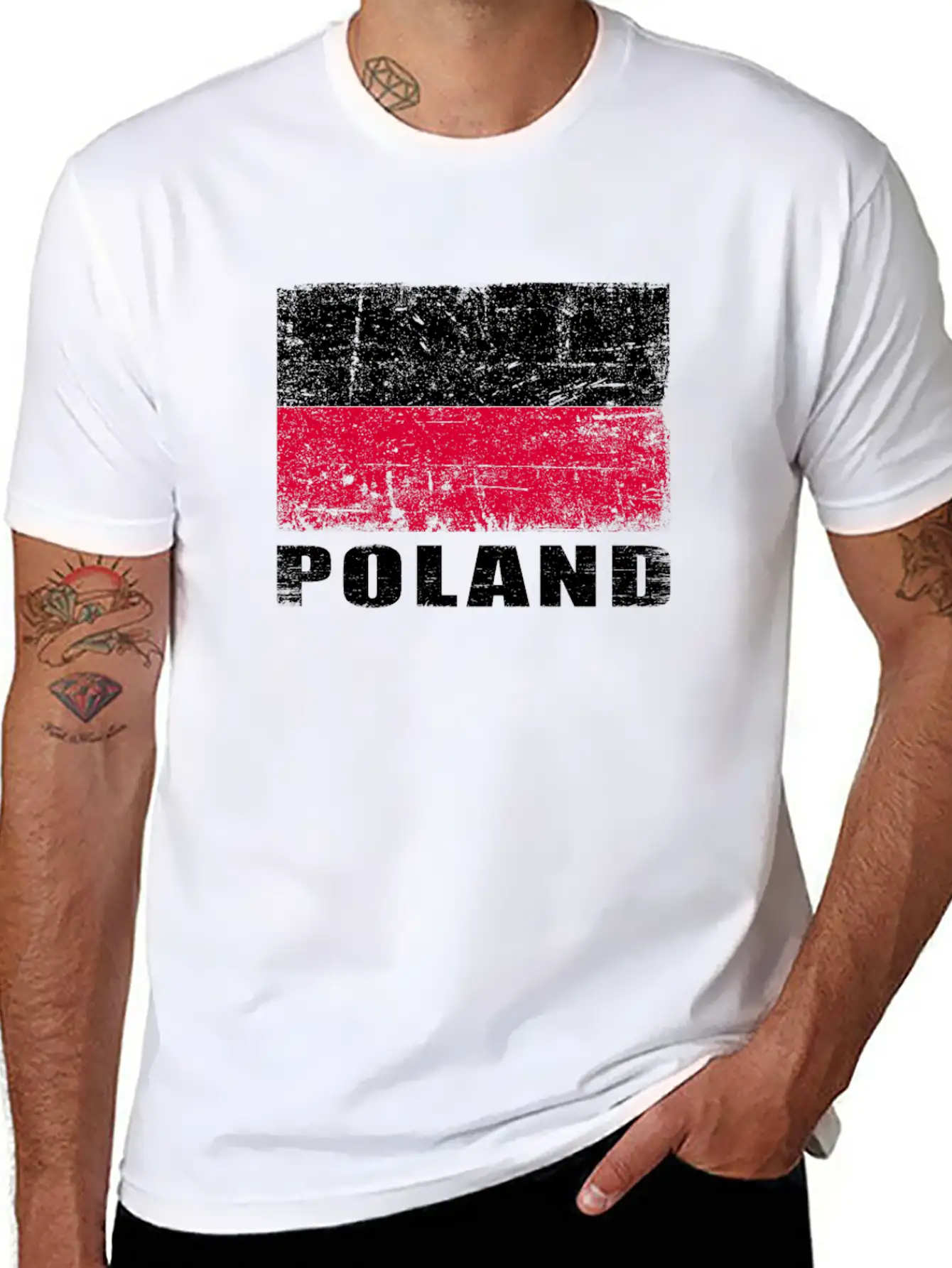Poland Flag Grunge Country Flag Poland Soft Cotton Short Sleeve Tee ¨C Unisex Wardrobe Staple