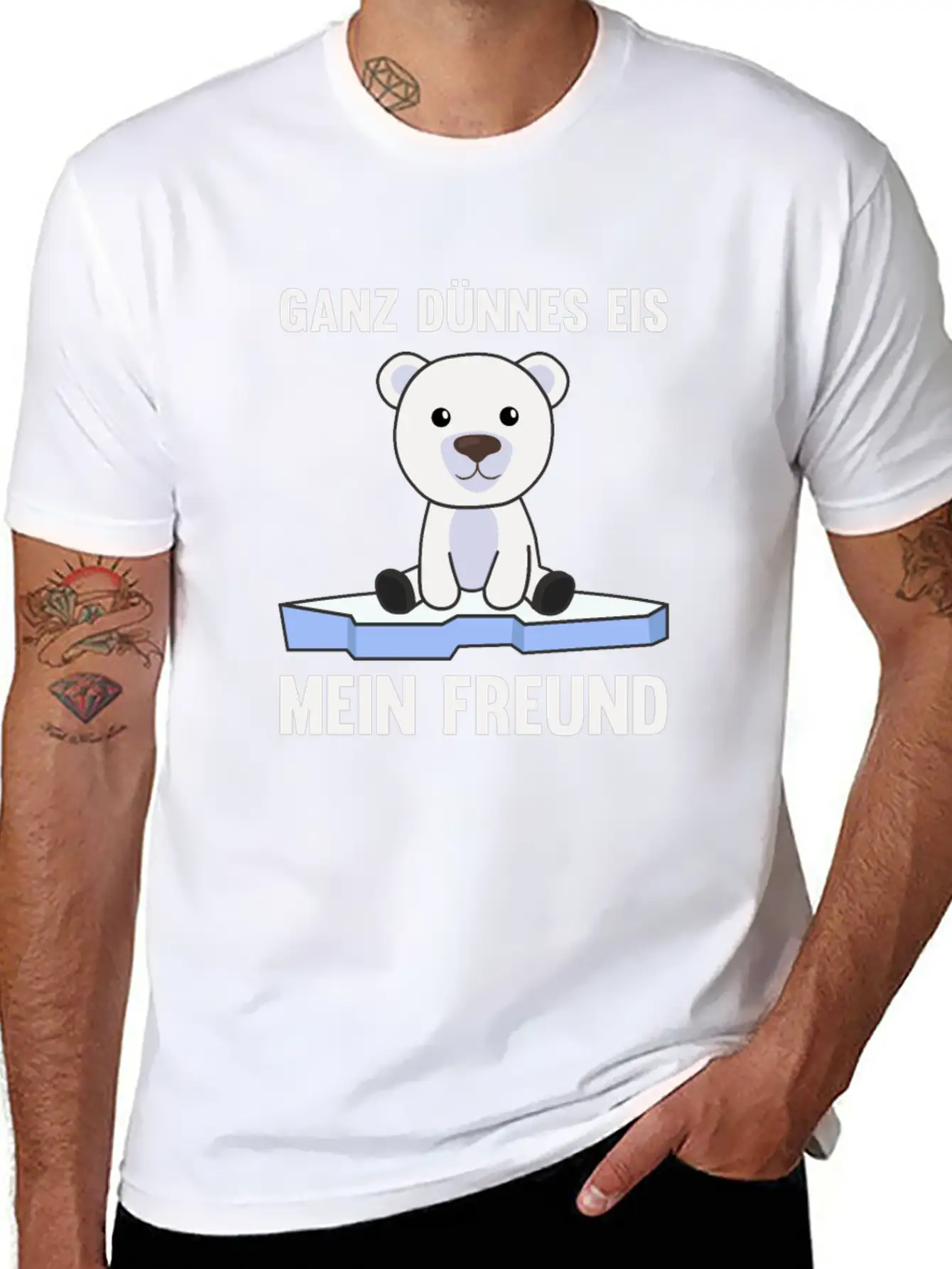 Polar Bear Thin Ice Cream My Friend Funny Saying Soft Cotton Short Sleeve Tee ¨C Unisex Wardrobe Staple