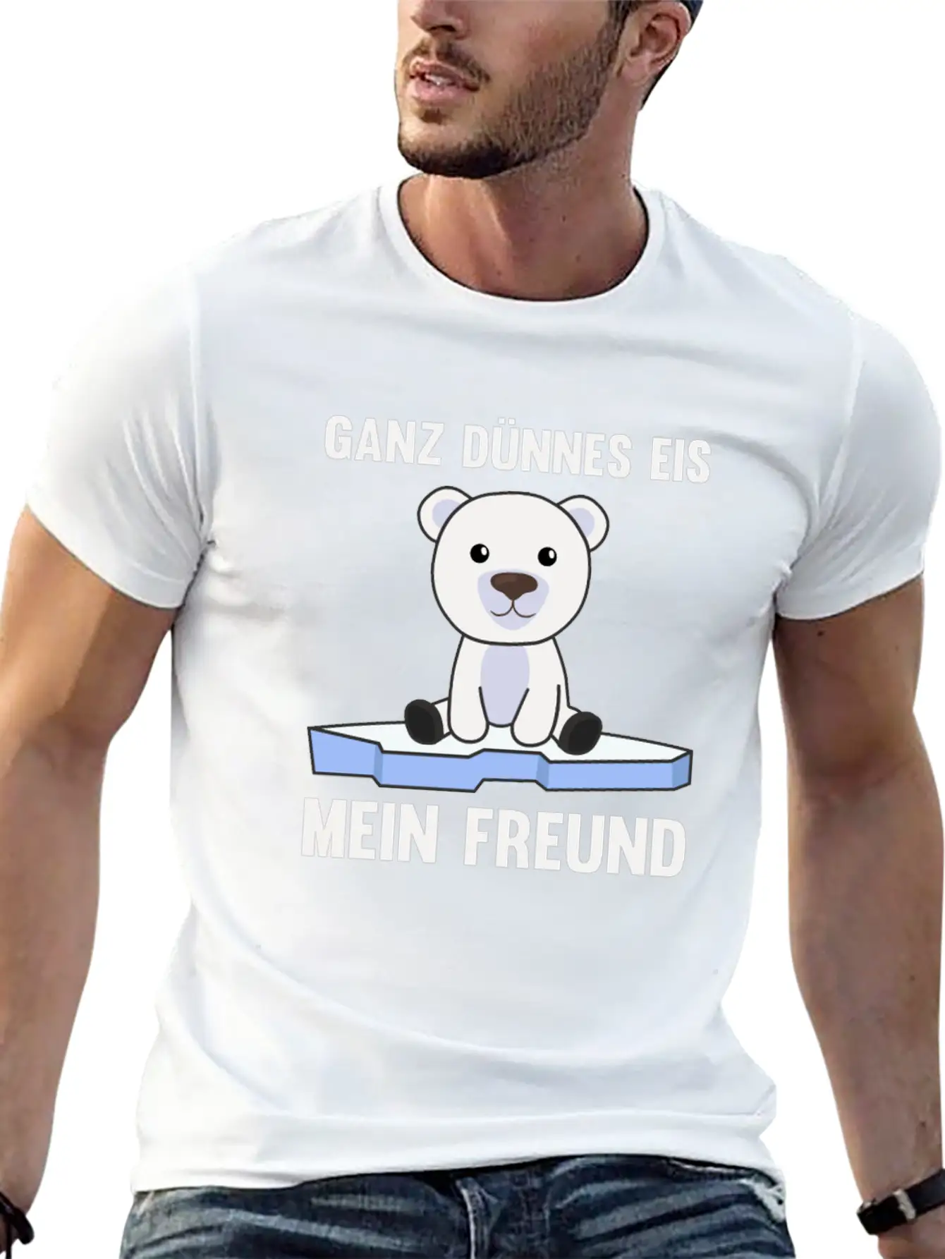Polar Bear Thin Ice Cream My Friend Funny Saying Soft Cotton Short Sleeve Tee ¨C Unisex Wardrobe Staple