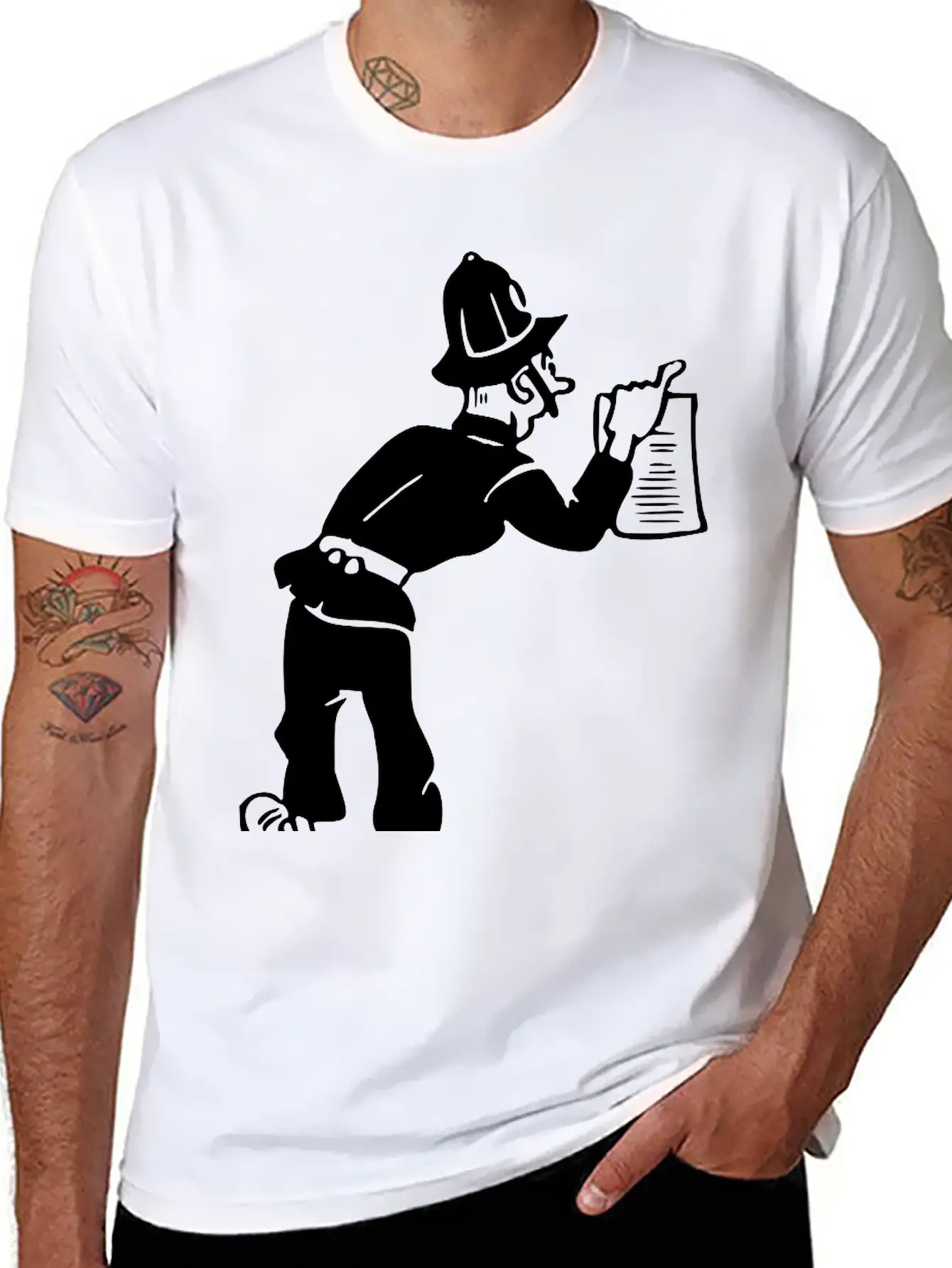 Policeman With Warrant Basic Graphic T-Shirt ¨C Daily Comfort In Soft Cotton