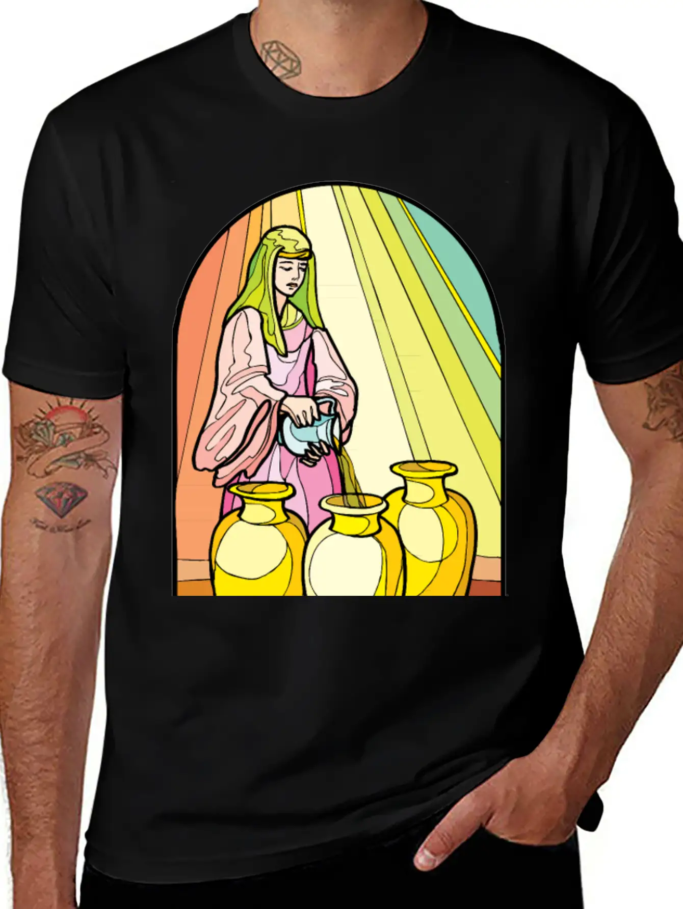 Pouring Olive Oil Basic Graphic T-Shirt ¨C Daily Comfort In Soft Cotton