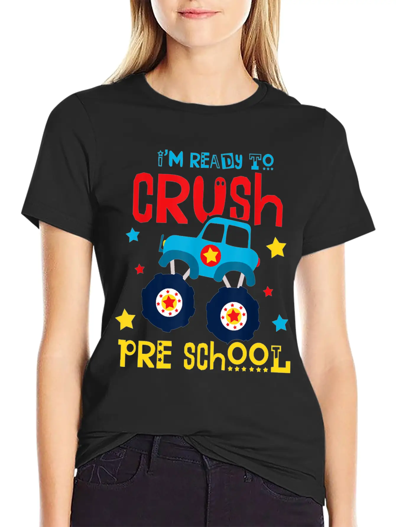 Ready To Crush Preschool Monster Truck Basic Graphic T-Shirt ¨C Daily Comfort In Soft Cotton