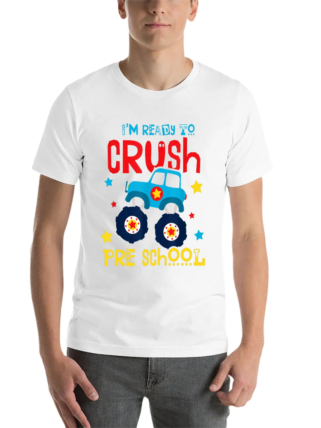 Ready To Crush Preschool Monster Truck Basic Graphic T-Shirt ¨C Daily Comfort In Soft Cotton
