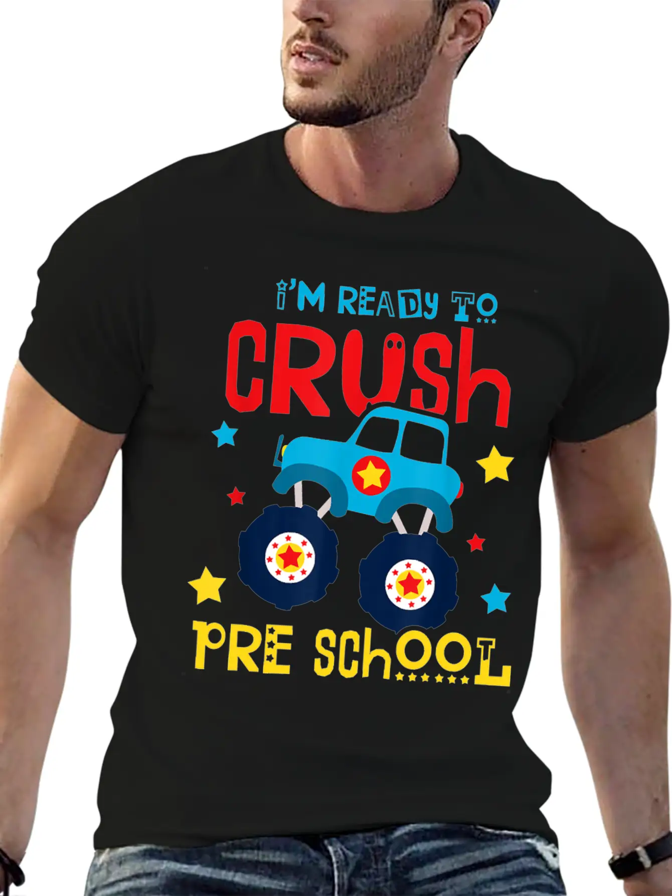 Ready To Crush Preschool Monster Truck Basic Graphic T-Shirt ¨C Daily Comfort In Soft Cotton