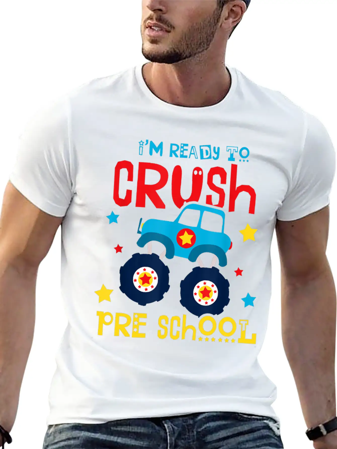 Ready To Crush Preschool Monster Truck Basic Graphic T-Shirt ¨C Daily Comfort In Soft Cotton