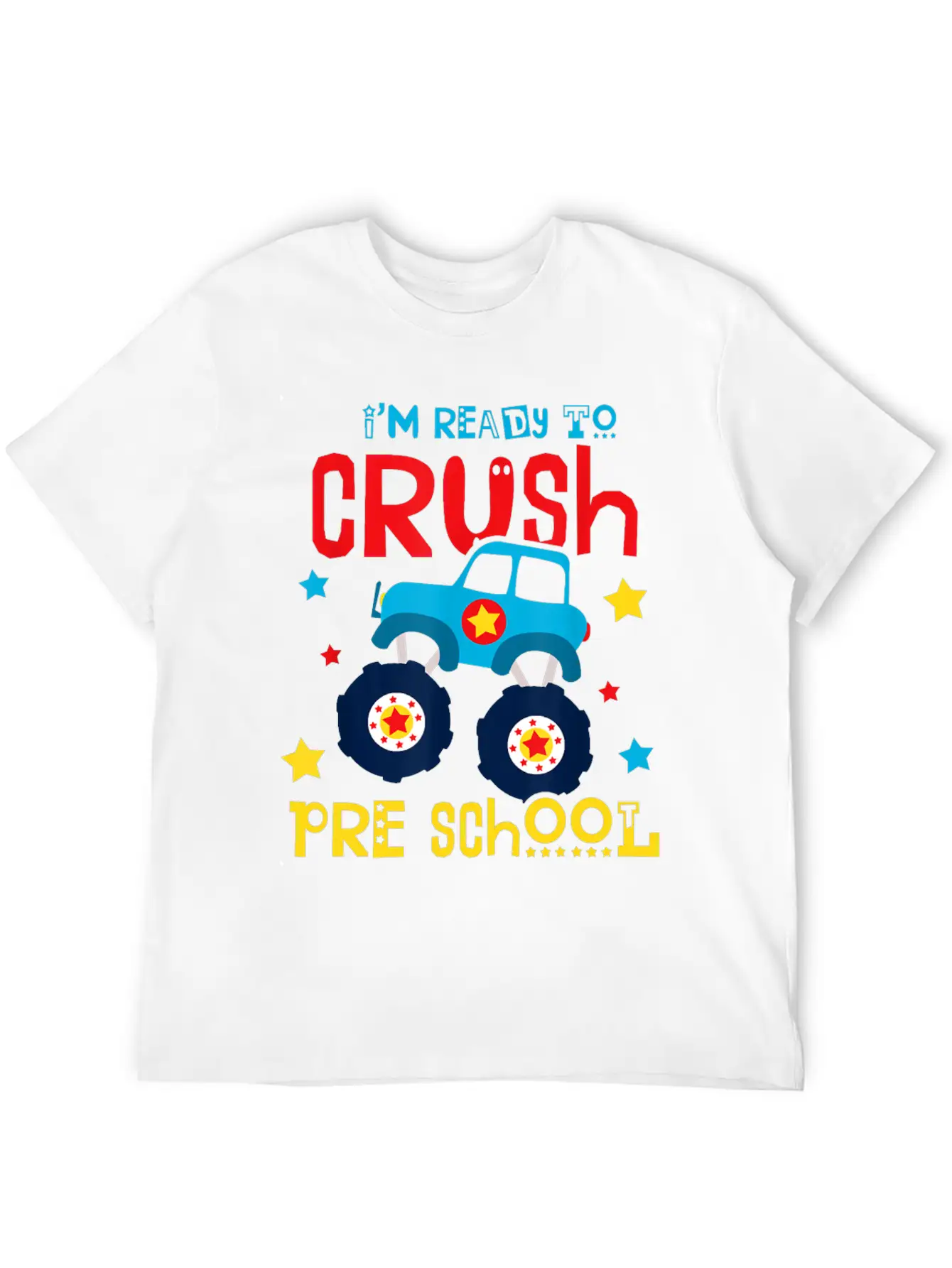 Ready To Crush Preschool Monster Truck Basic Graphic T-Shirt ¨C Daily Comfort In Soft Cotton