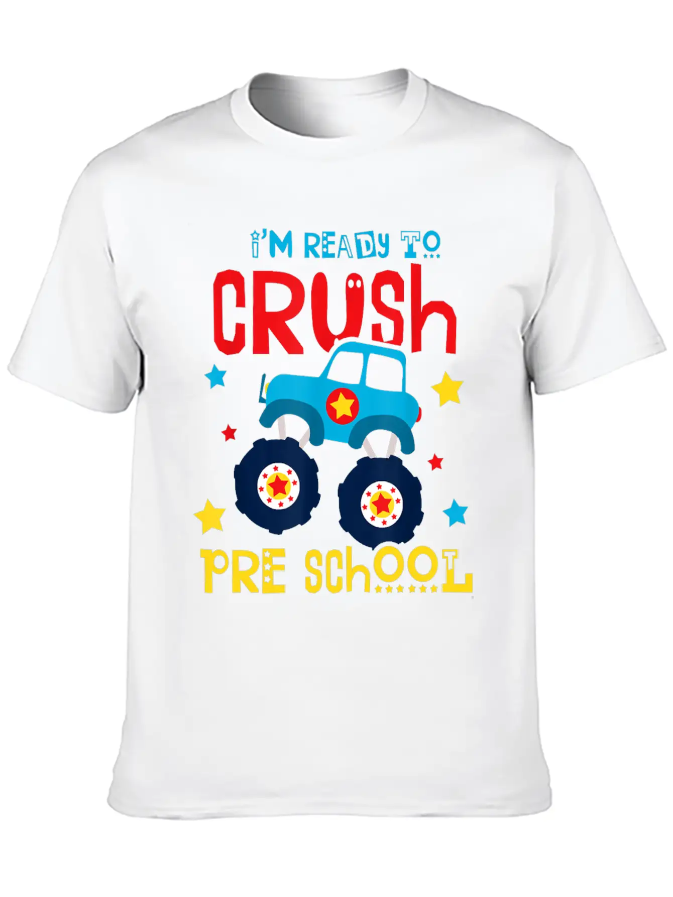Ready To Crush Preschool Monster Truck Basic Graphic T-Shirt ¨C Daily Comfort In Soft Cotton
