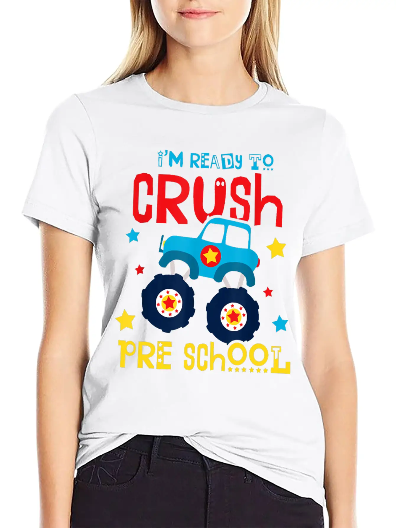 Ready To Crush Preschool Monster Truck Basic Graphic T-Shirt ¨C Daily Comfort In Soft Cotton