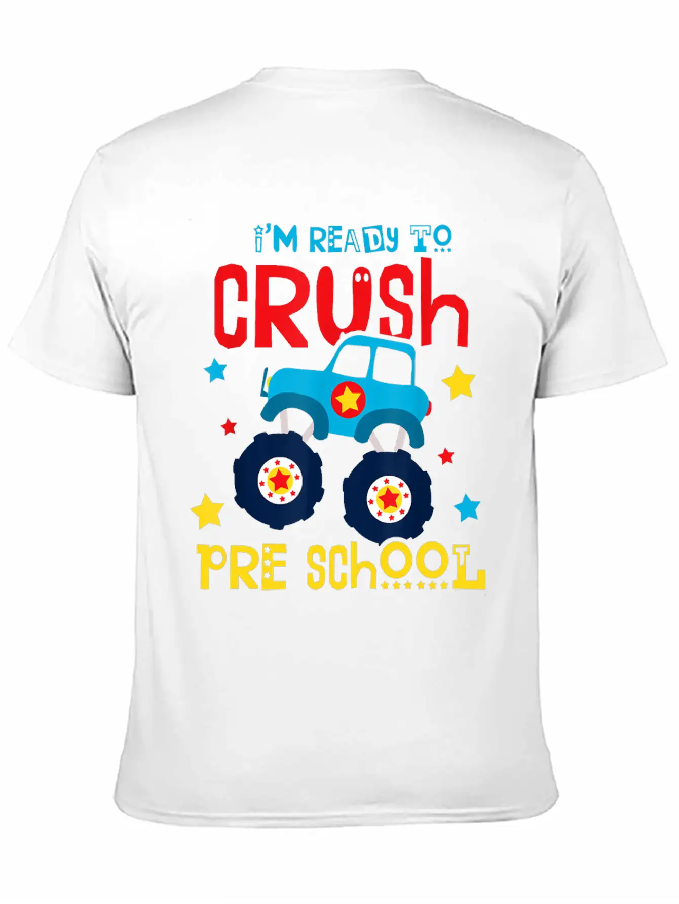 Ready To Crush Preschool Monster Truck Basic Graphic T-Shirt ¨C Daily Comfort In Soft Cotton