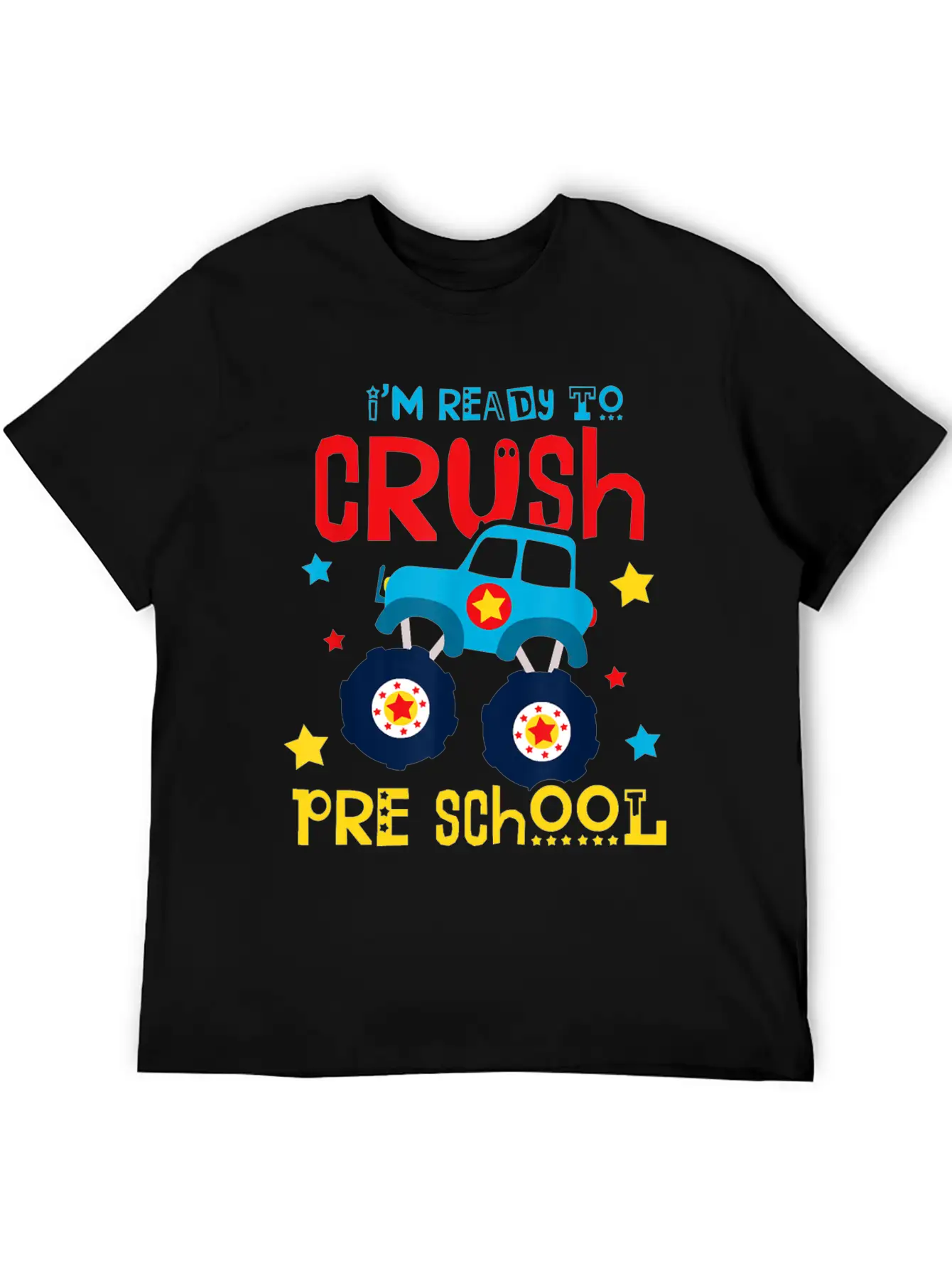 Ready To Crush Preschool Monster Truck Basic Graphic T-Shirt ¨C Daily Comfort In Soft Cotton