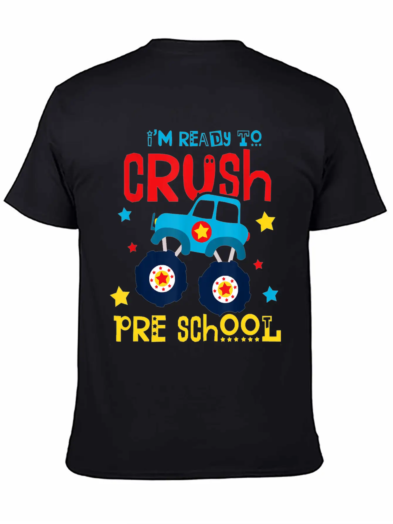 Ready To Crush Preschool Monster Truck Basic Graphic T-Shirt ¨C Daily Comfort In Soft Cotton
