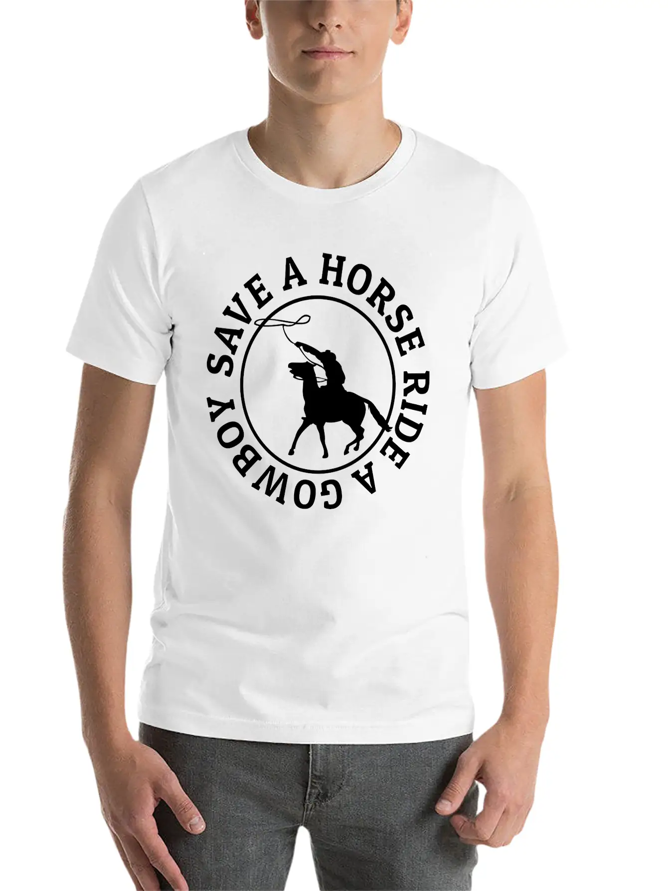 Save A Horse Ride A Cowboy Soft Cotton Short Sleeve Tee ¨C Unisex Wardrobe Staple
