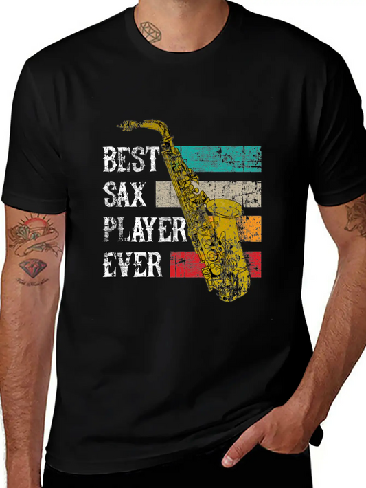 Saxophone Jazz Sax Gift Music Instrument Essential Cotton Tee For Daily Outfits ¨C Unisex Style