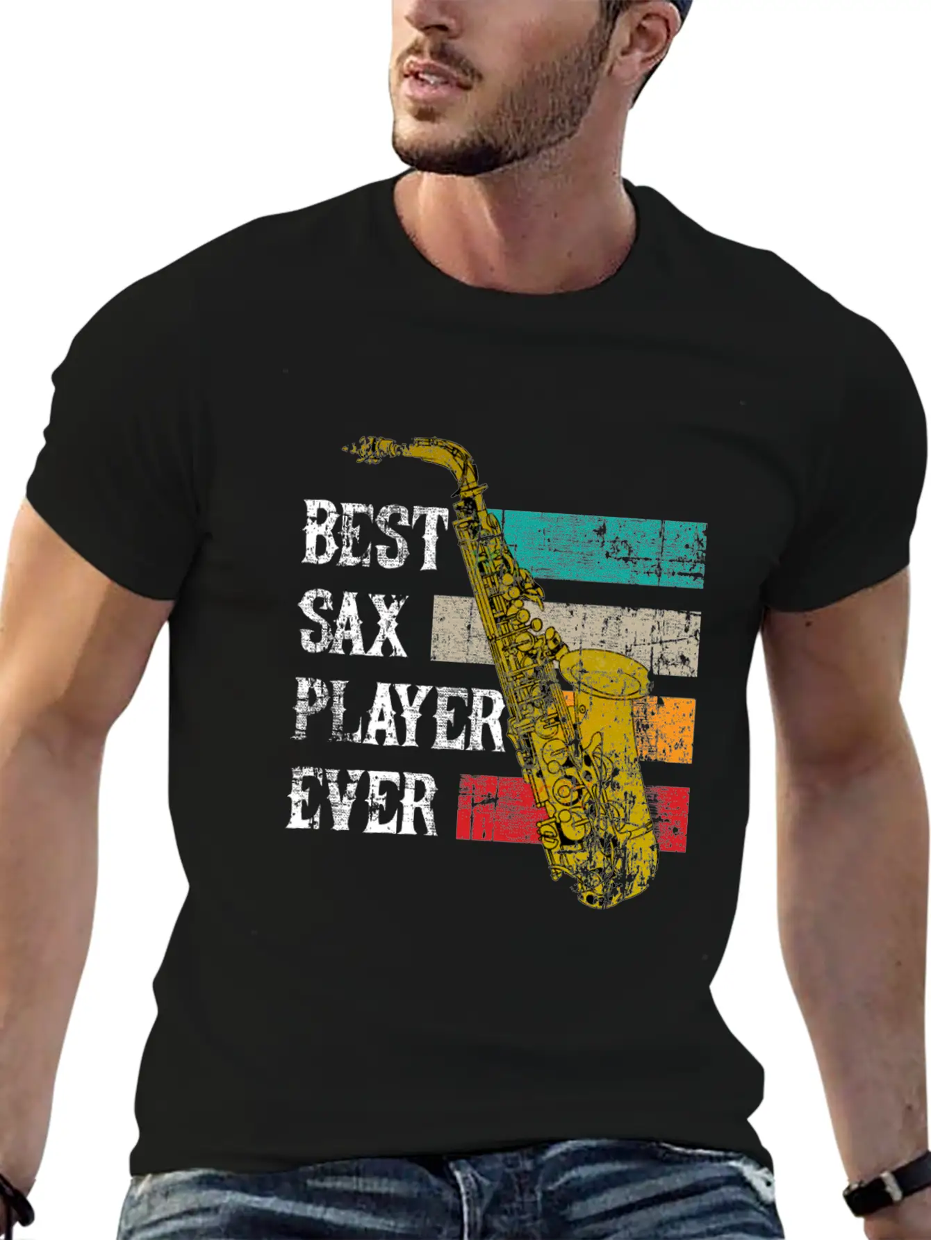 Saxophone Jazz Sax Gift Music Instrument Essential Cotton Tee For Daily Outfits ¨C Unisex Style