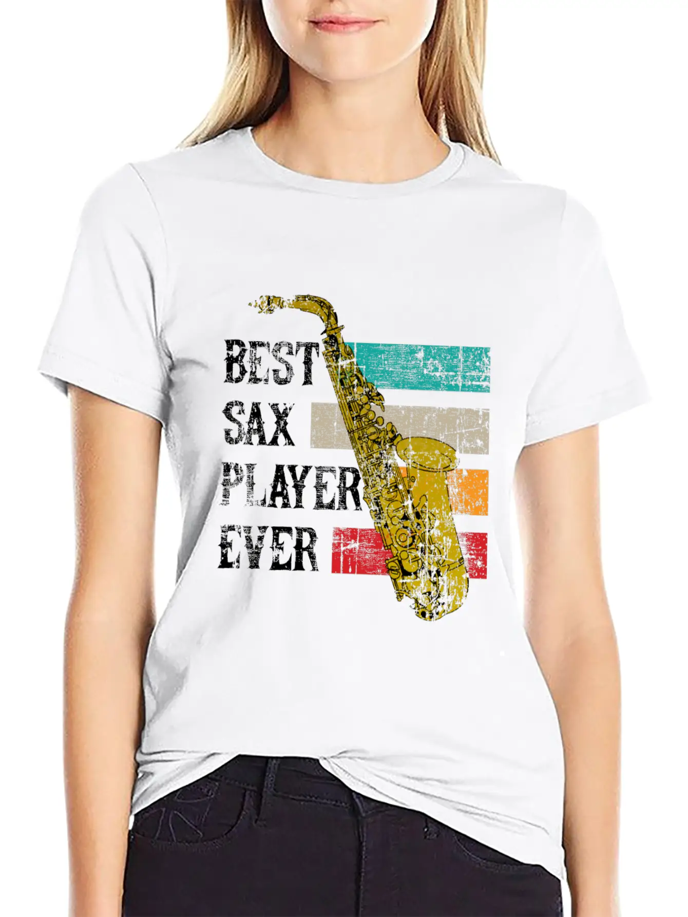 Saxophone Jazz Sax Gift Music Instrument Essential Cotton Tee For Daily Outfits ¨C Unisex Style