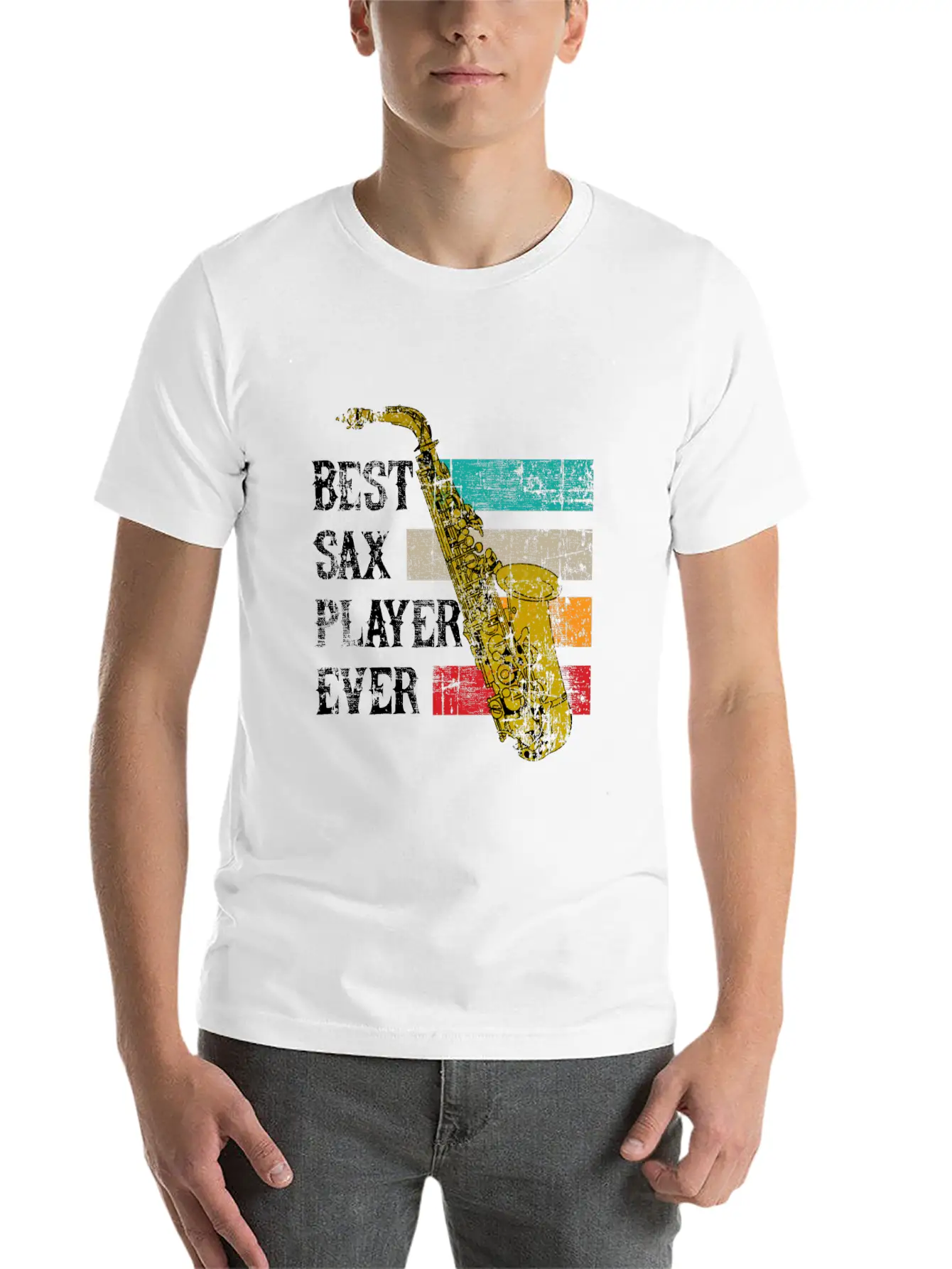 Saxophone Jazz Sax Gift Music Instrument Essential Cotton Tee For Daily Outfits ¨C Unisex Style