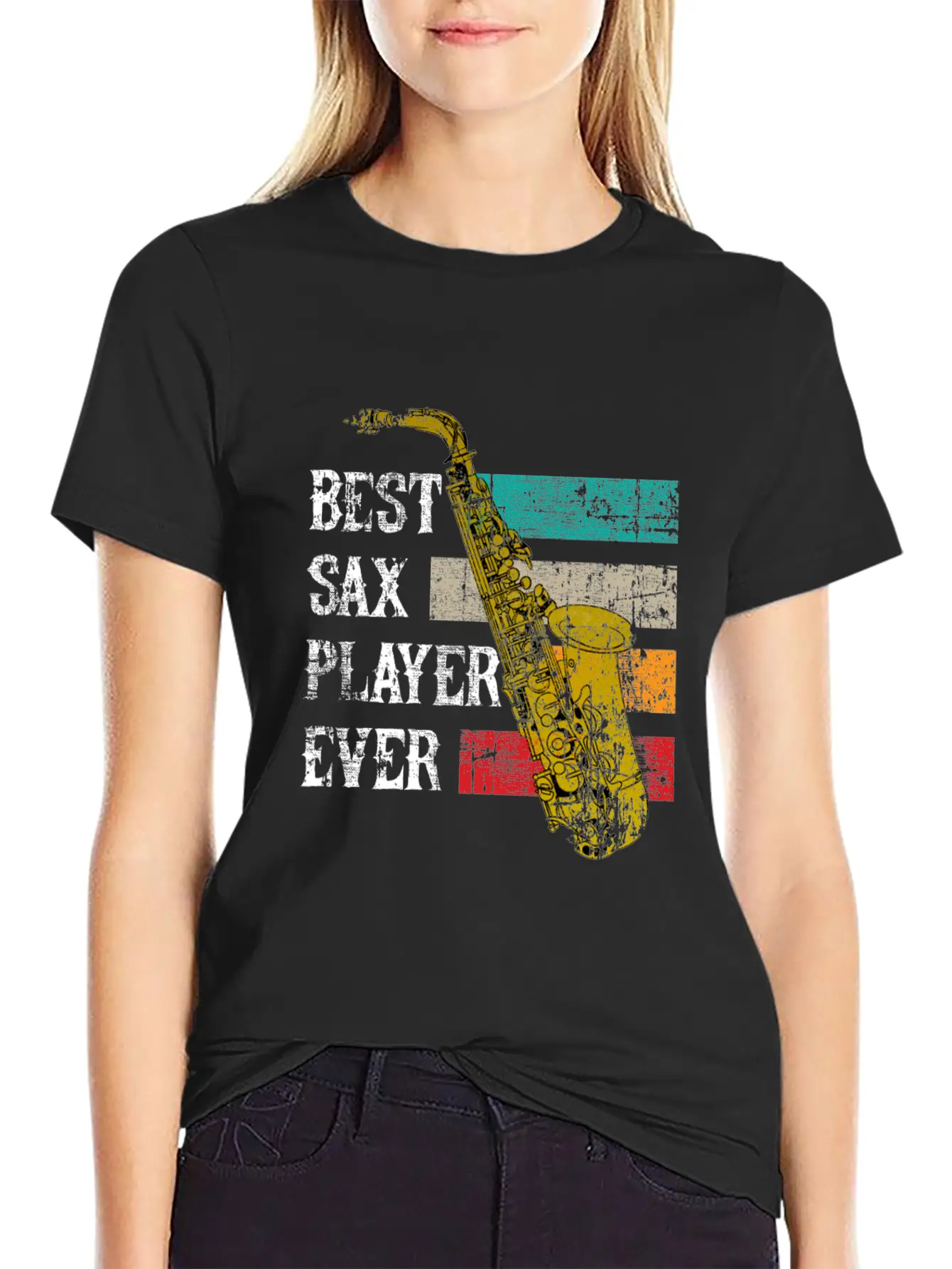 Saxophone Jazz Sax Gift Music Instrument Essential Cotton Tee For Daily Outfits ¨C Unisex Style