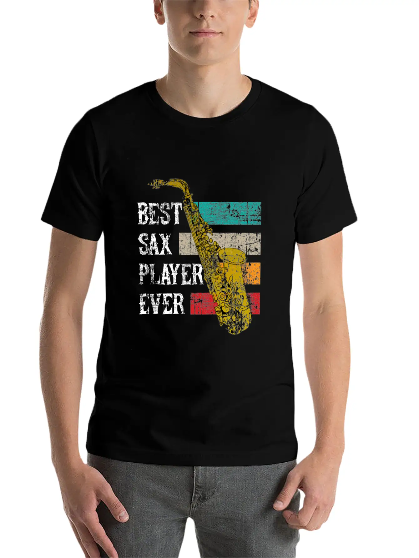 Saxophone Jazz Sax Gift Music Instrument Essential Cotton Tee For Daily Outfits ¨C Unisex Style
